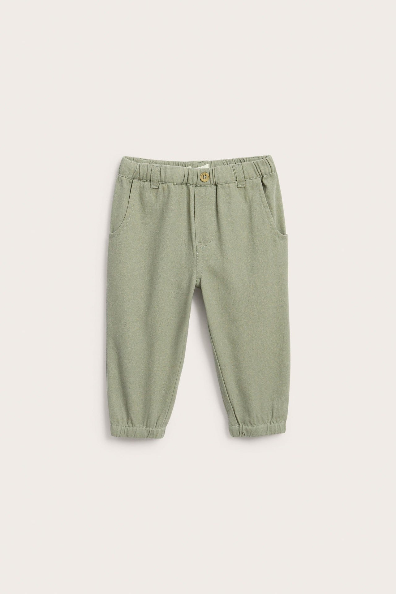 Baby green trousers with embroidery