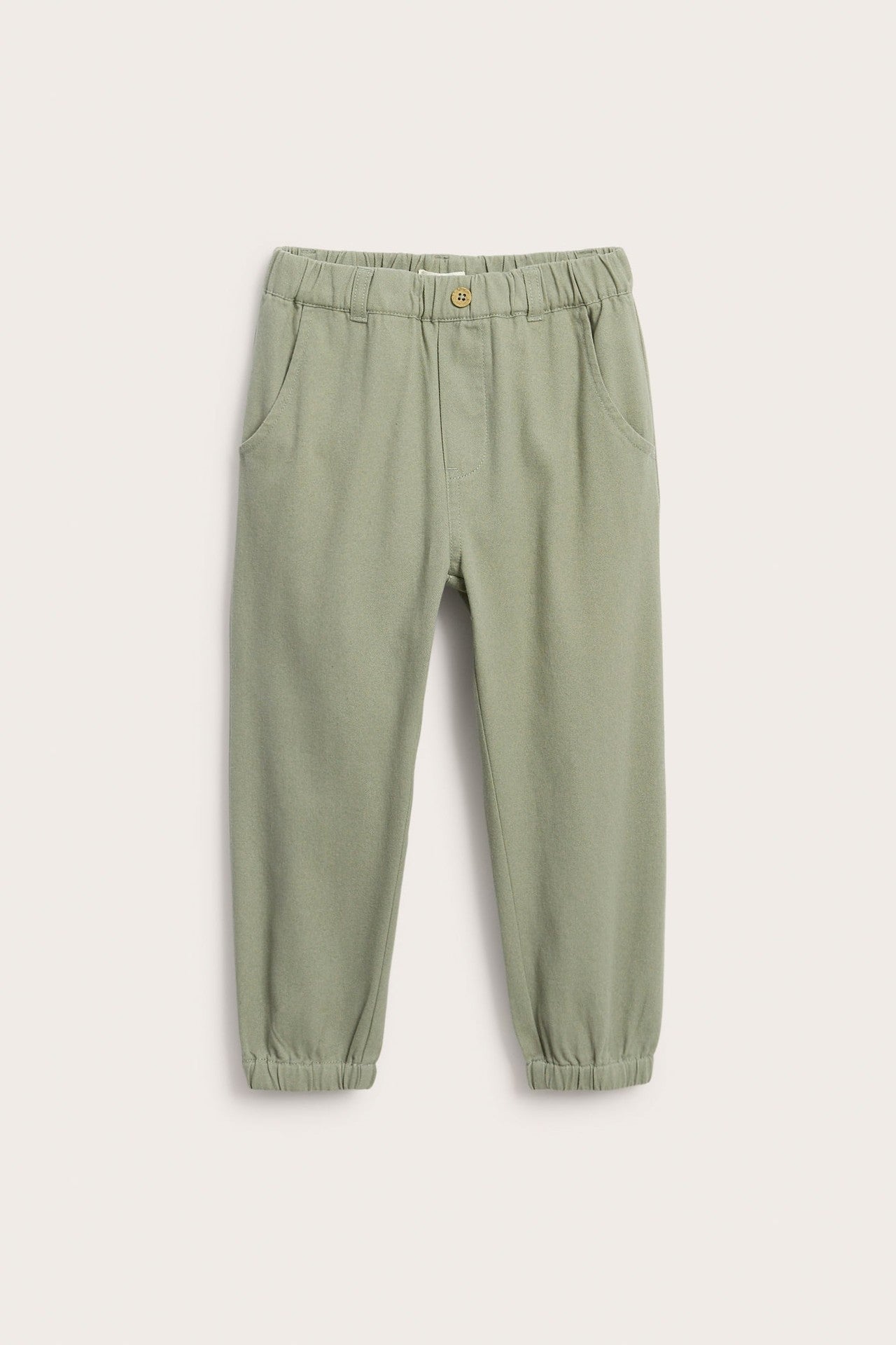 Kids green trousers with embroidery