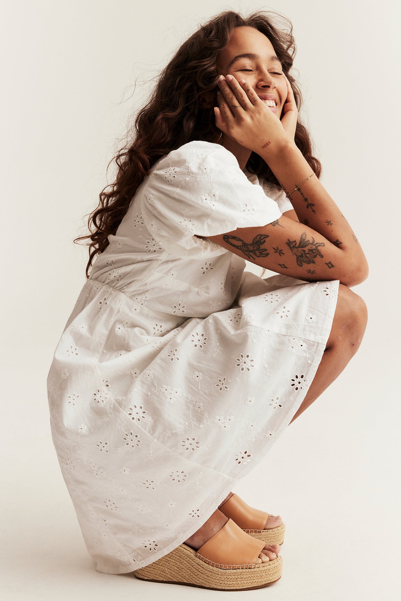 Women’s white dress with embroidery