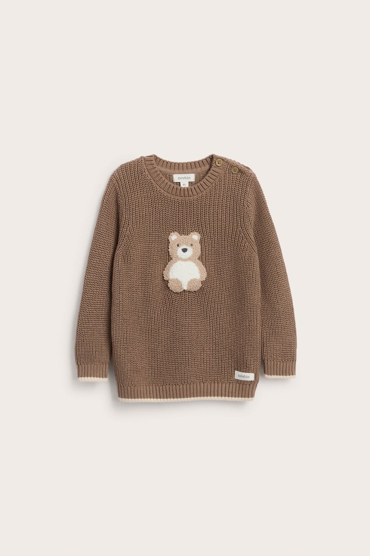Baby knitted sweater with teddy bear
