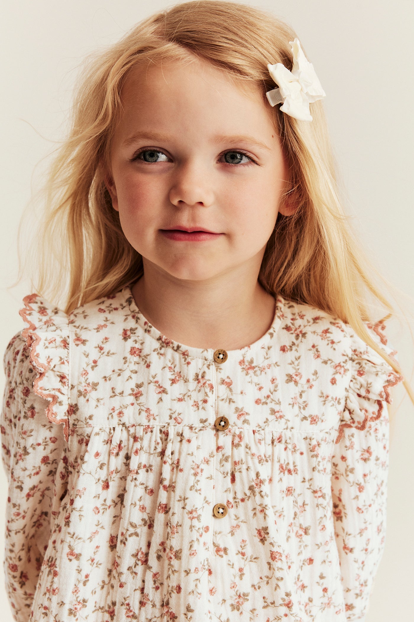 Kids ditsy floral muslin blouse