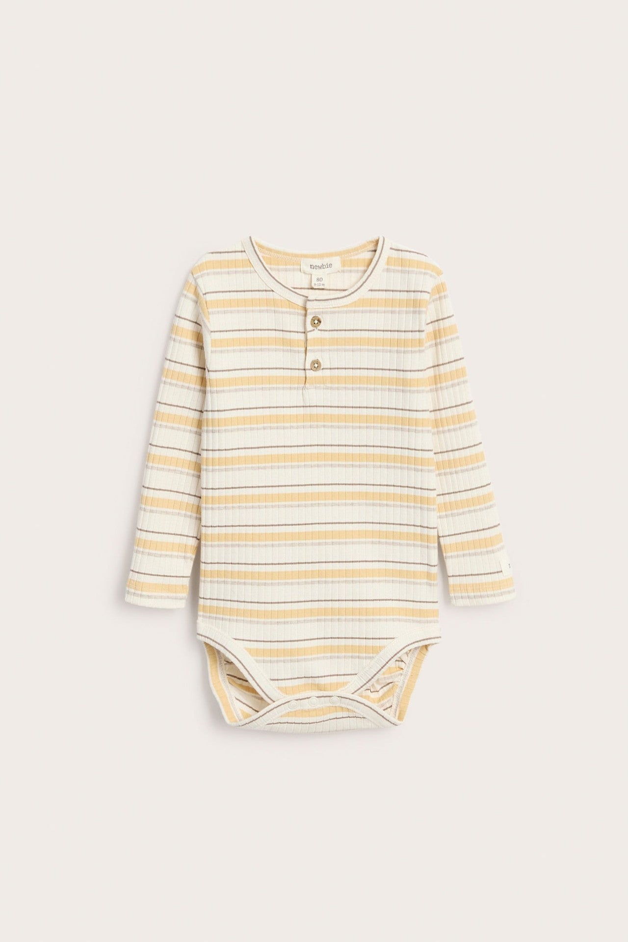 Baby yellow striped long sleeve bodysuit