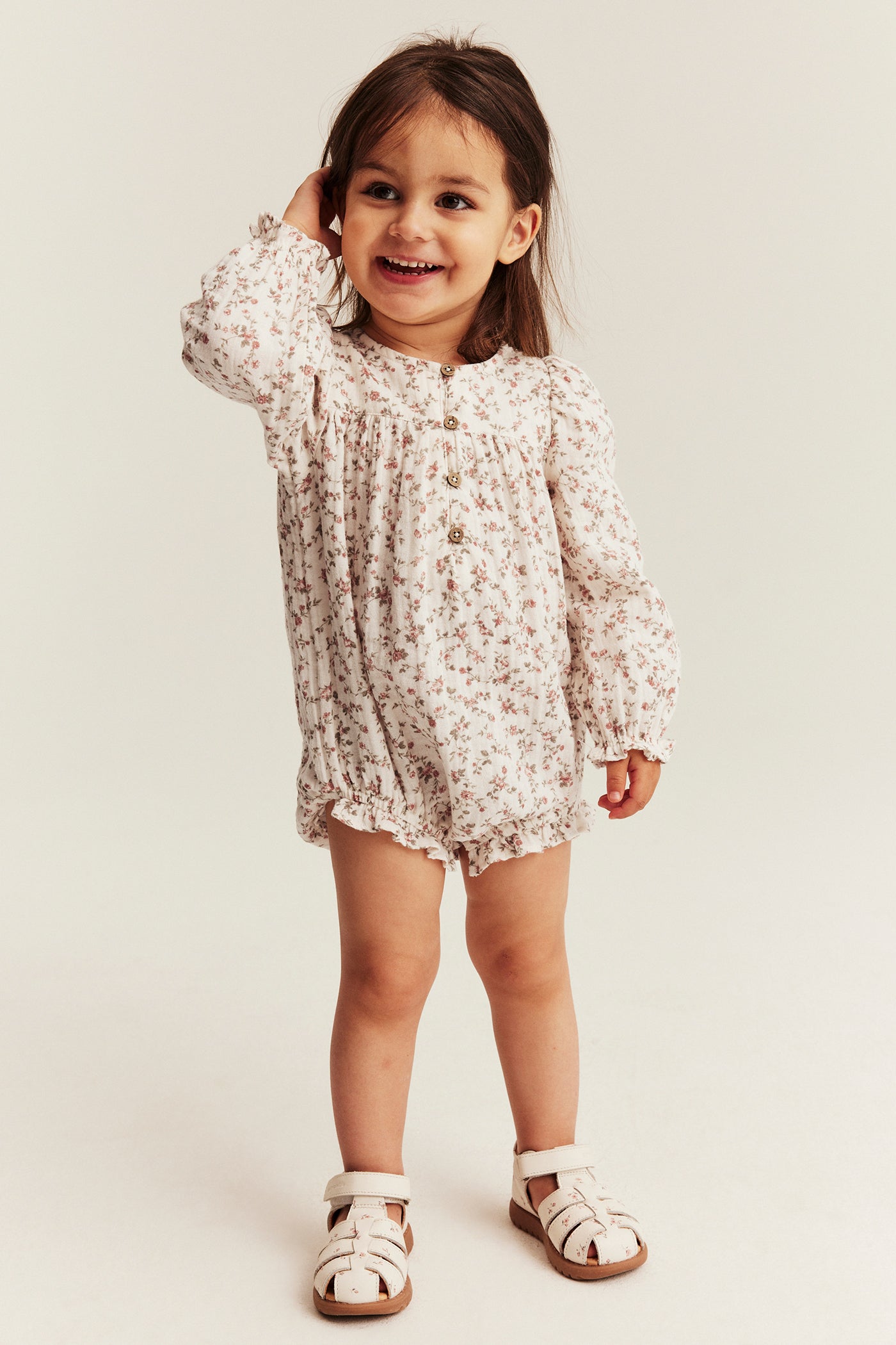 Baby floral muslin bodysuit