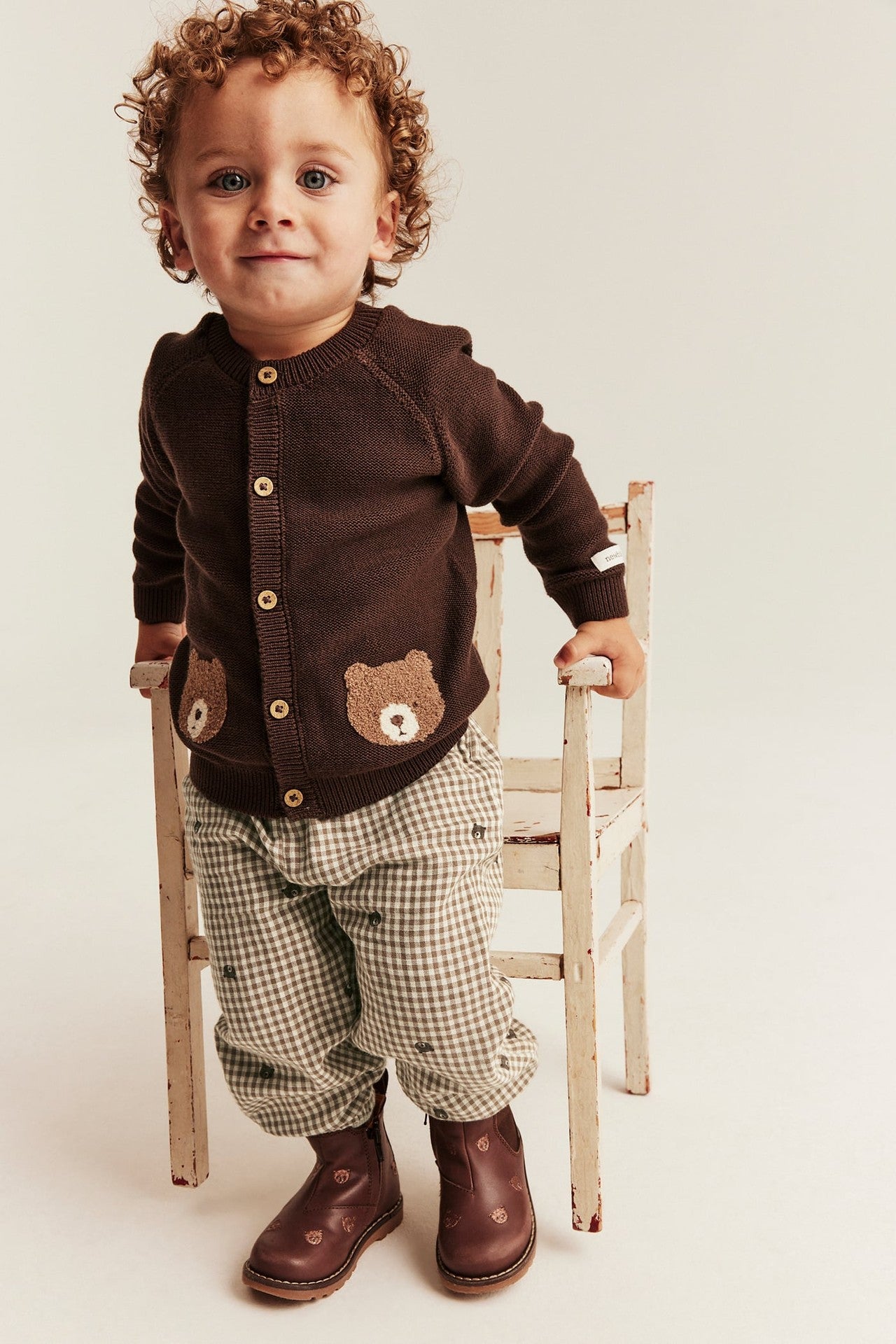 Baby brown checked trousers