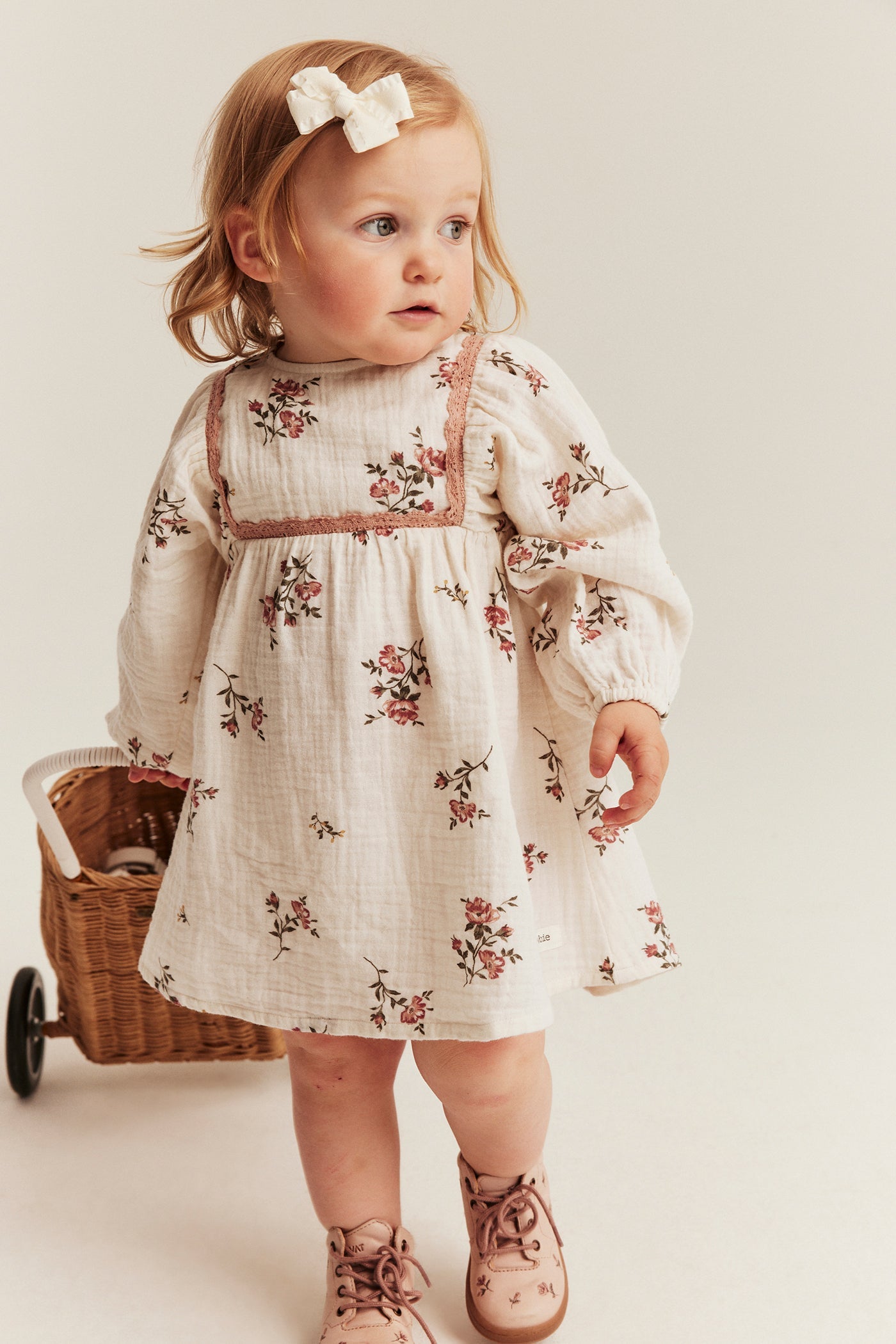 Baby floral muslin dress