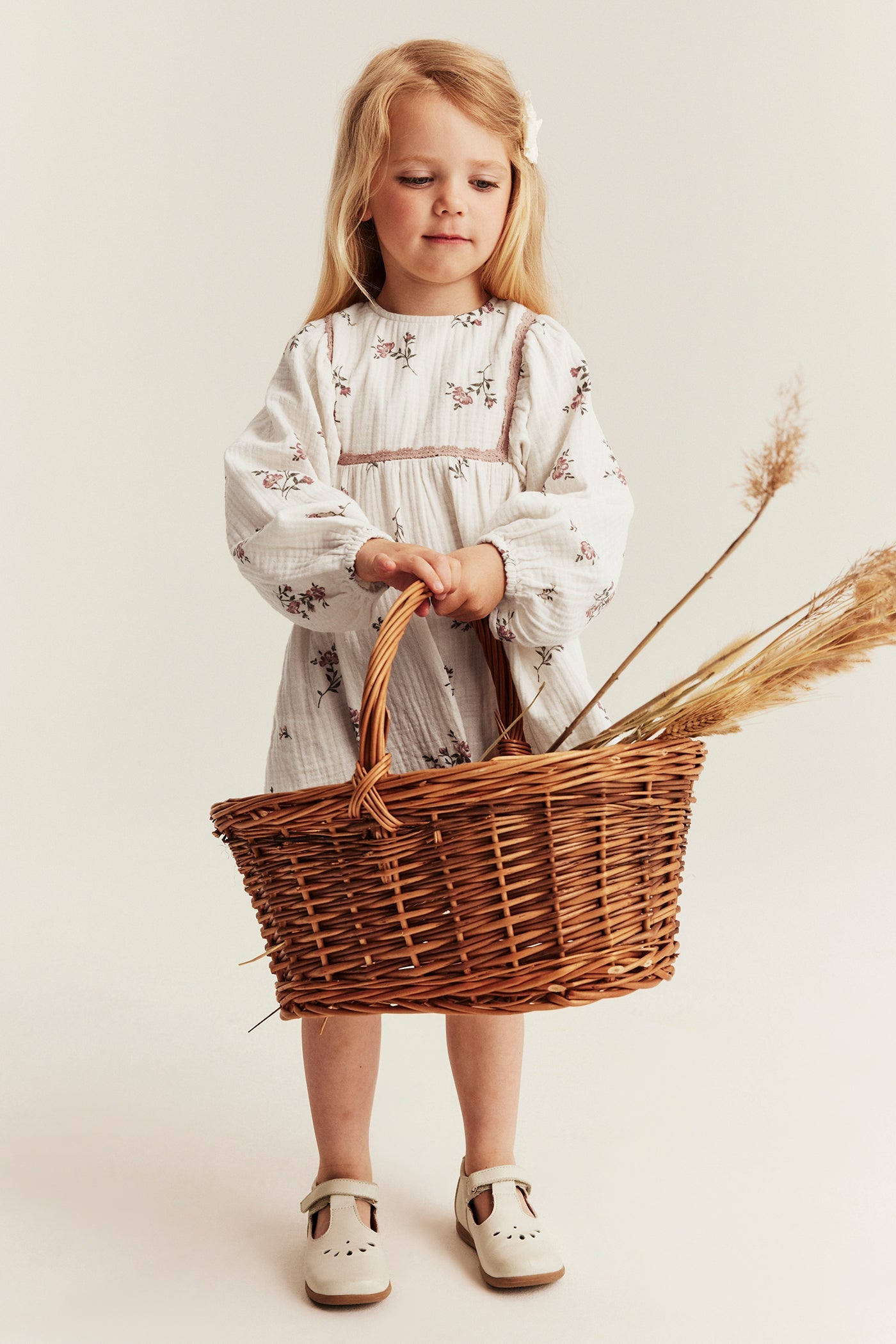 Kids floral muslin dress