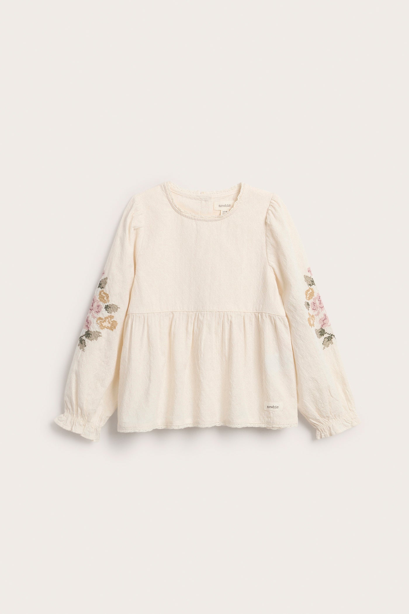 Kids blouse with floral embroidery