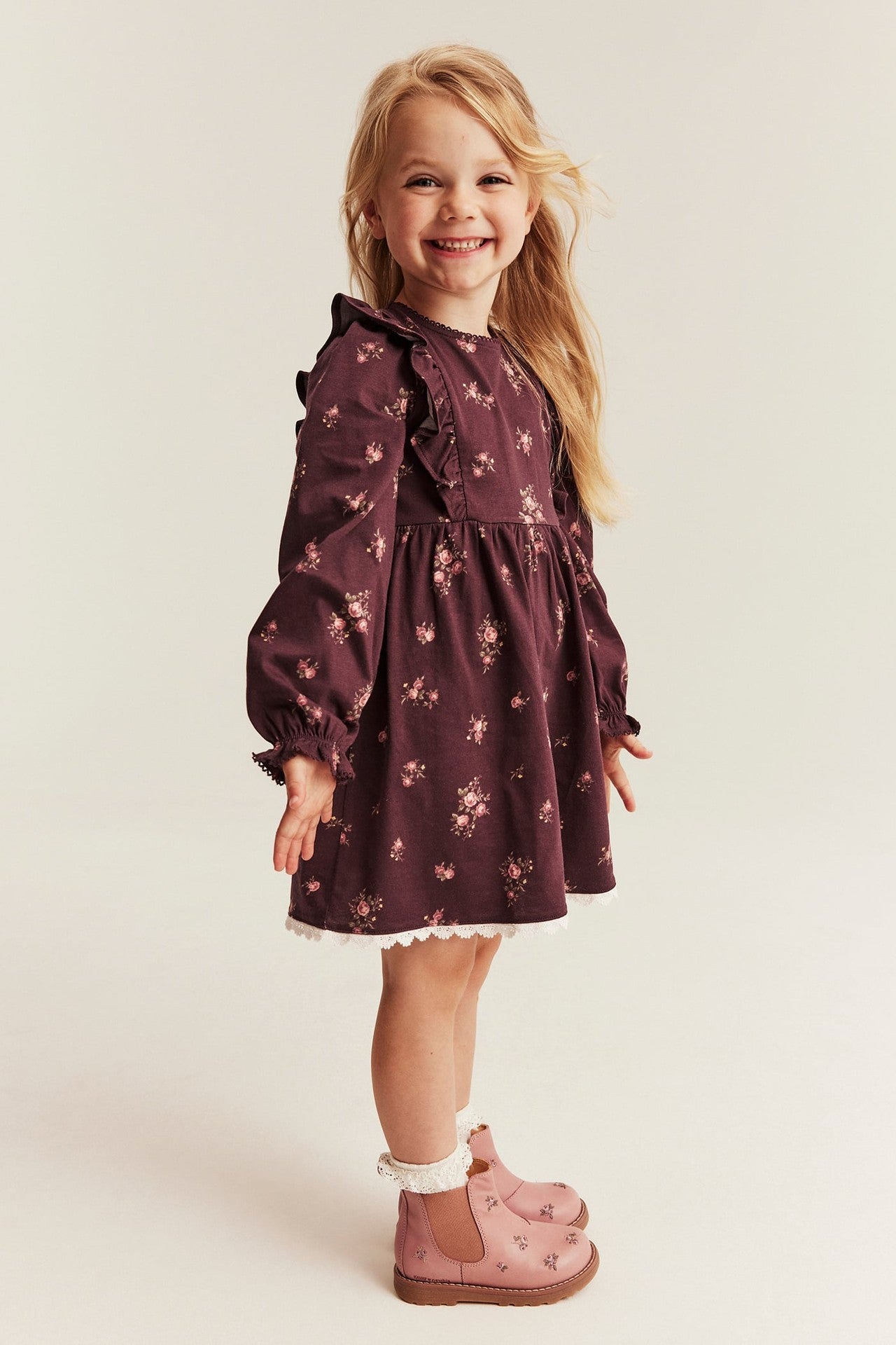Kids floral jersey dress