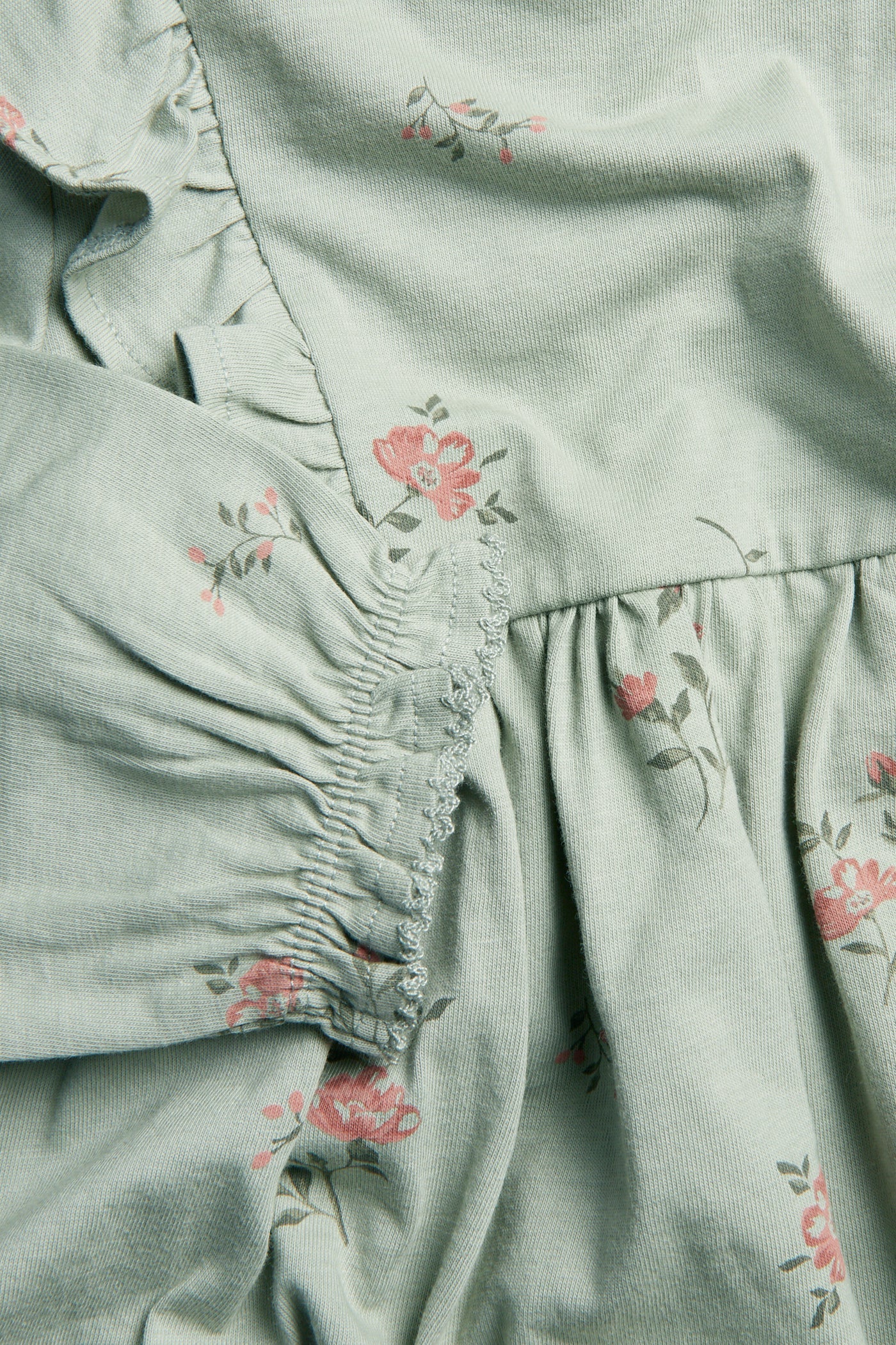 Baby green floral frilled dress
