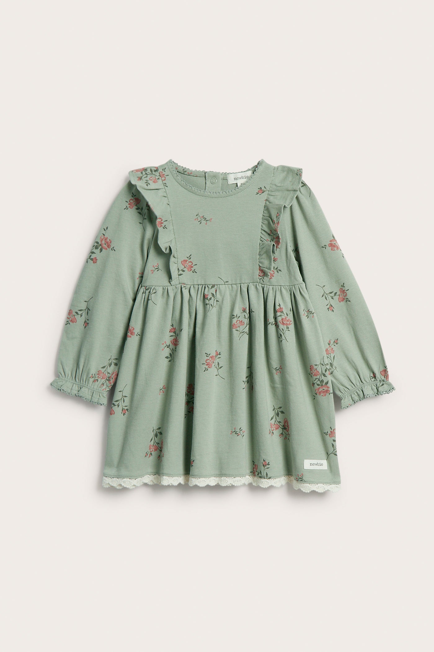 Baby green floral frilled dress