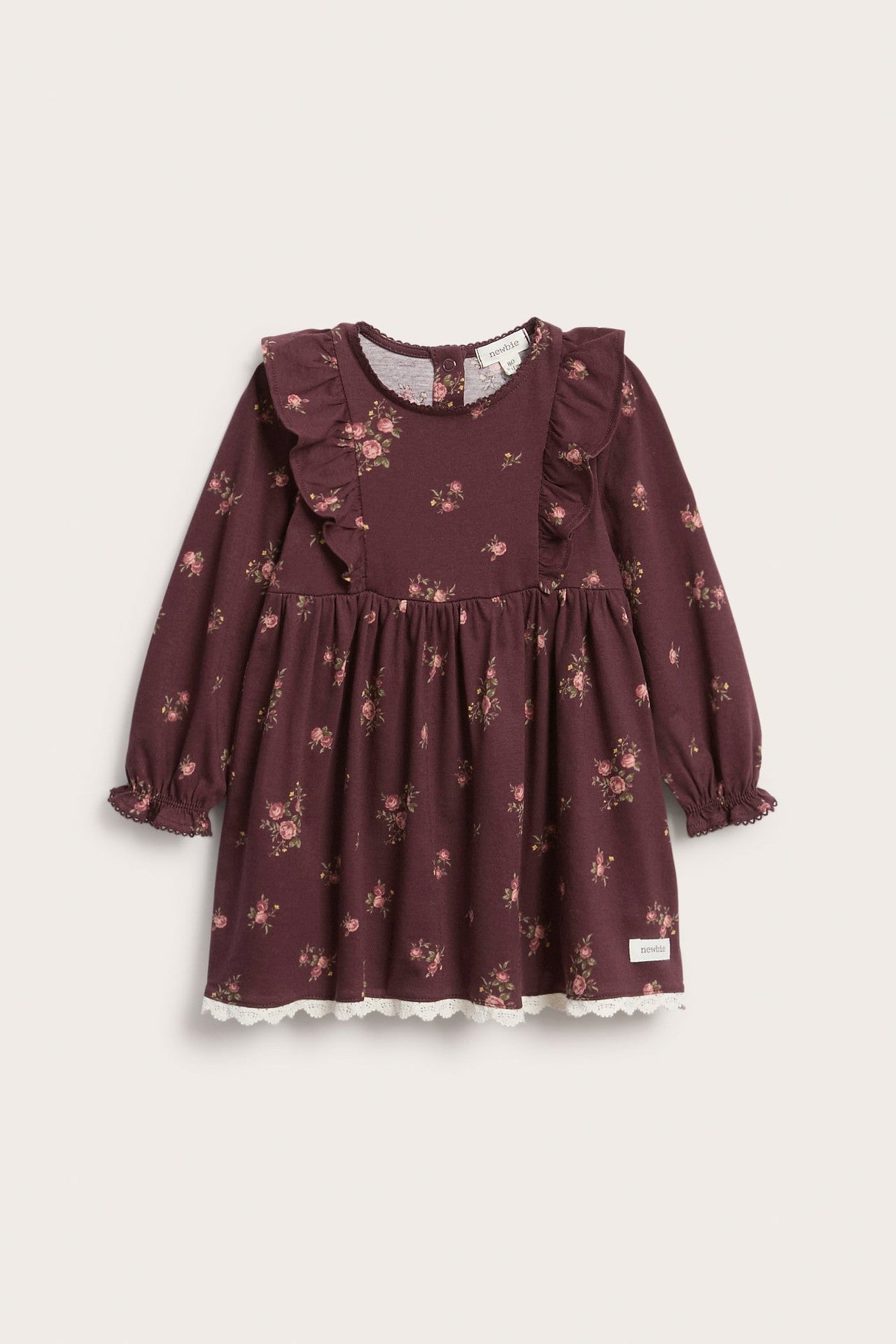 Baby red floral frilled dress