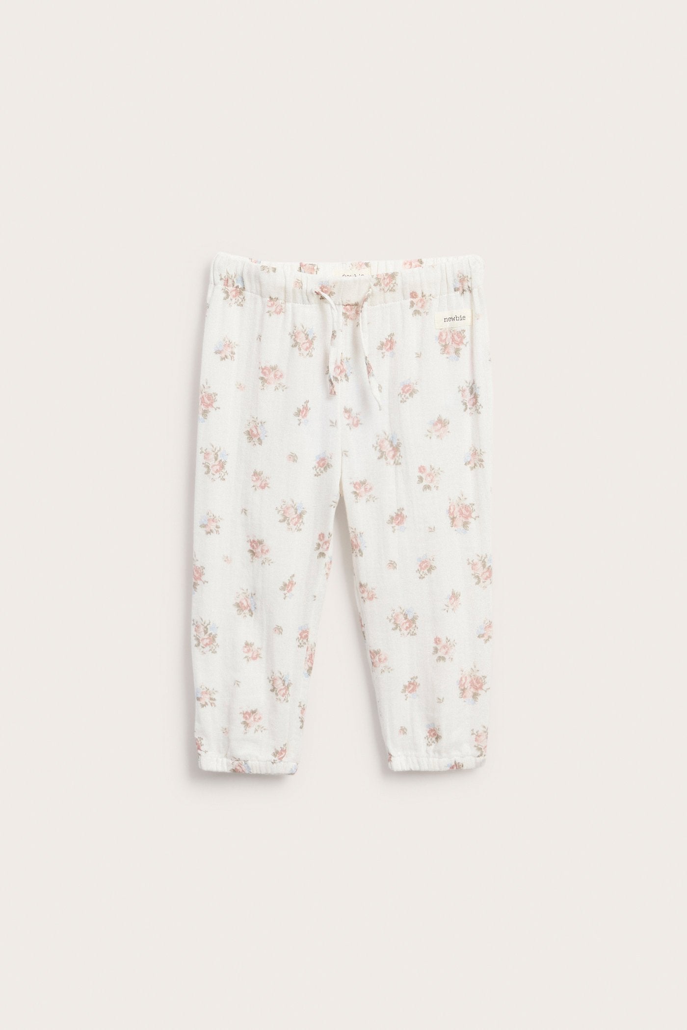 Baby white floral woven trousers