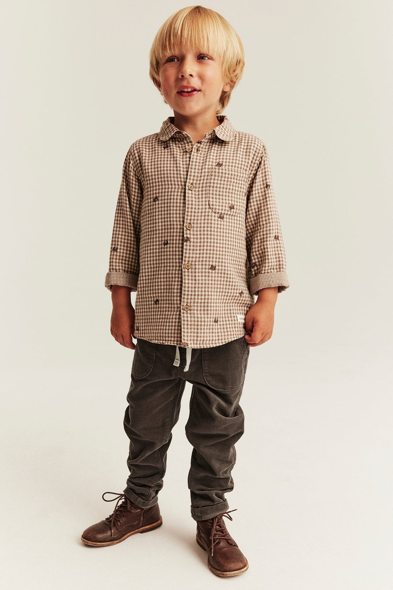 Kids brown manchester trousers