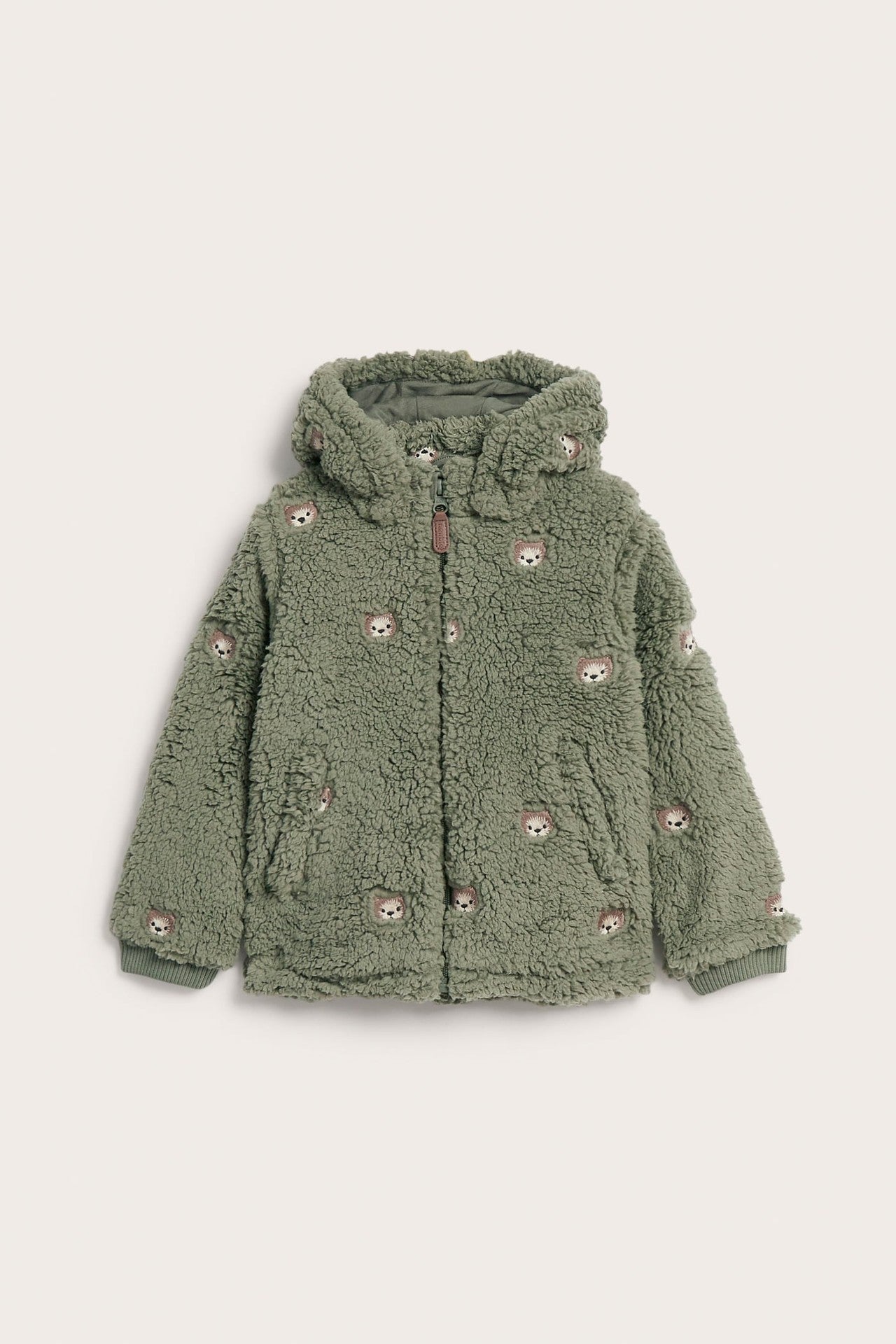 Kids pile jacket with teddy bears