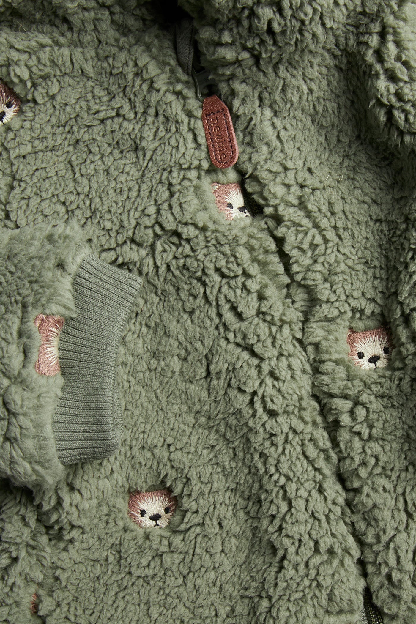 Baby pile jacket with teddy bears