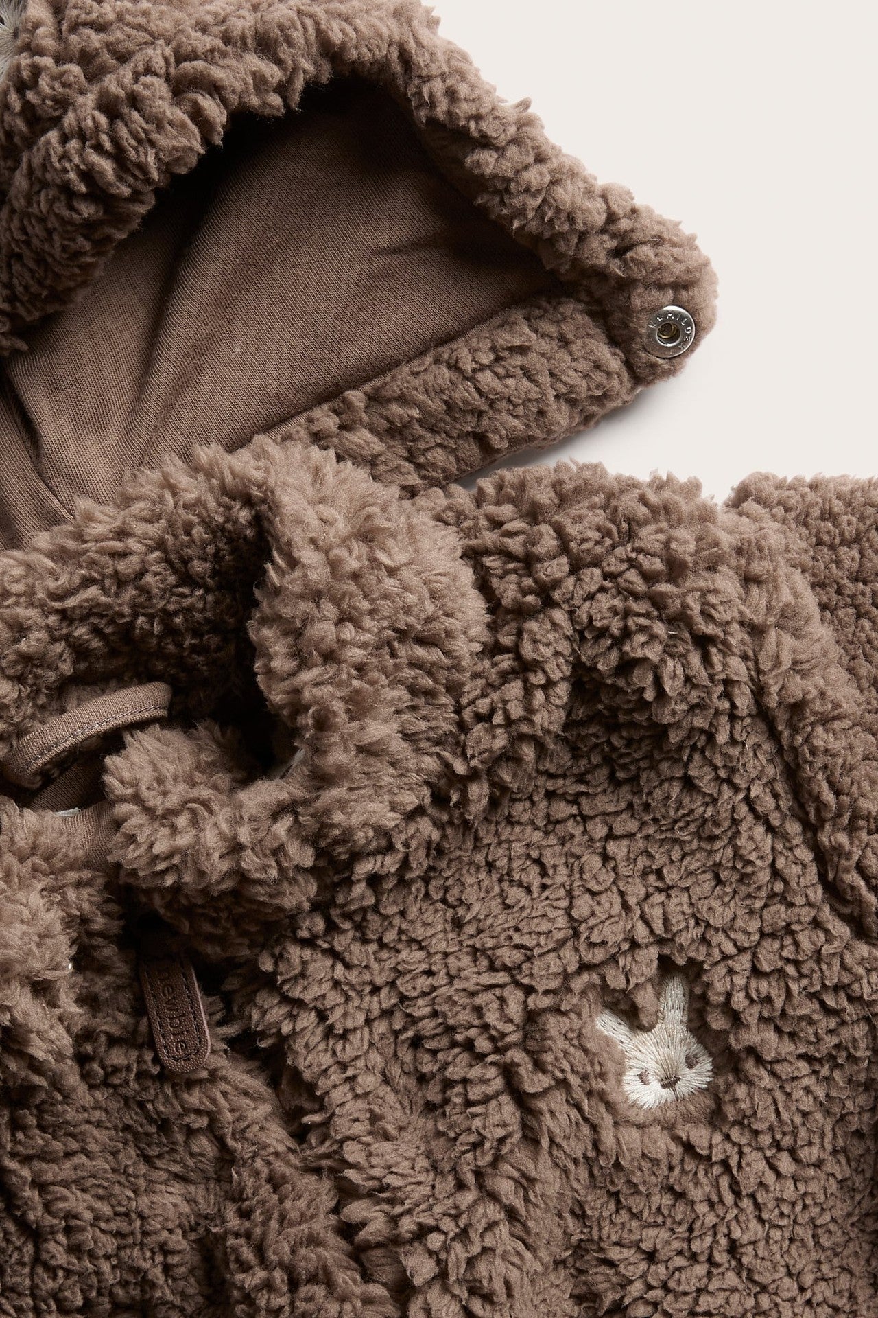 Kids pile jacket with rabbits