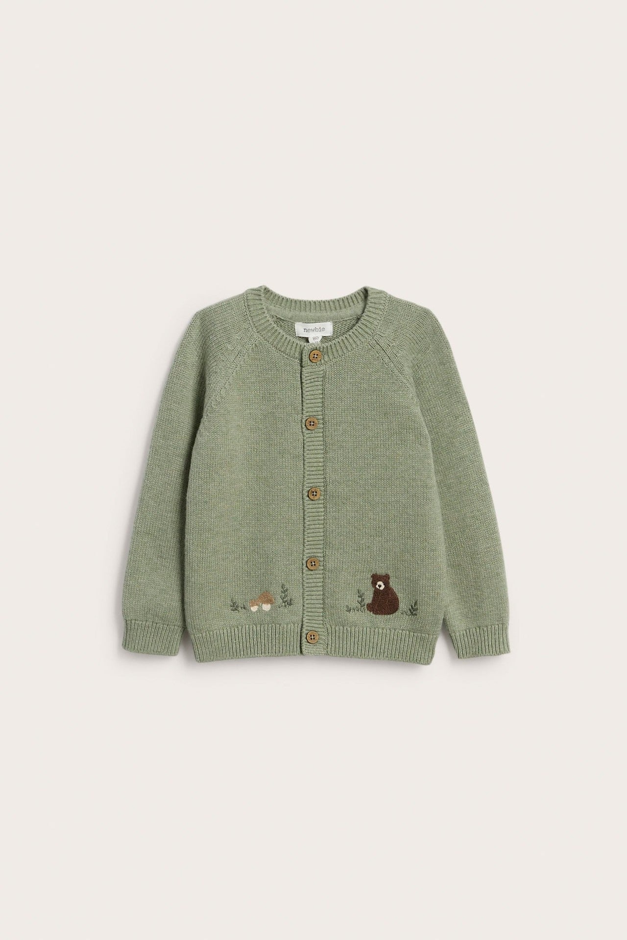 Baby cardigan with embroidered bear