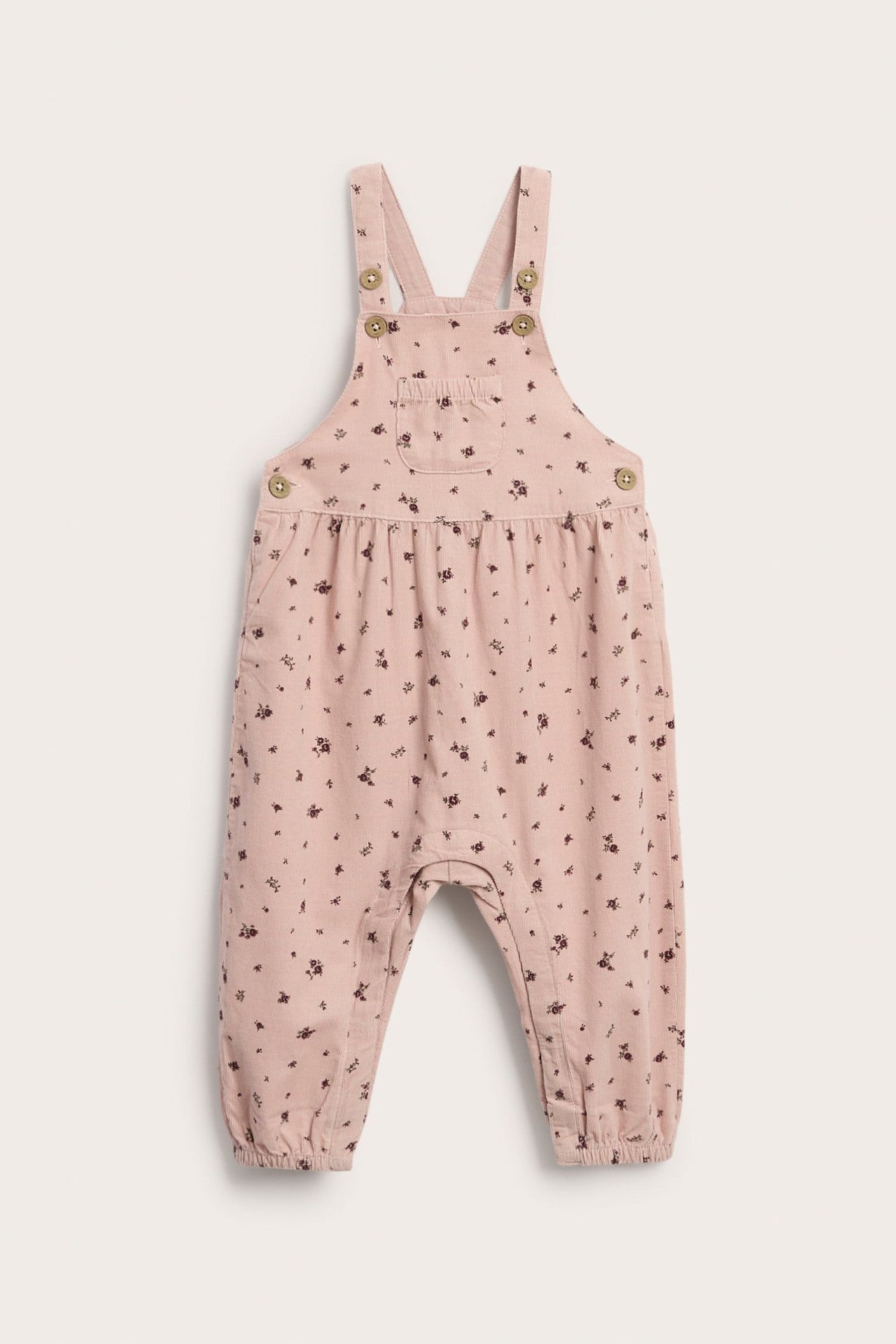 Baby pink floral dungarees