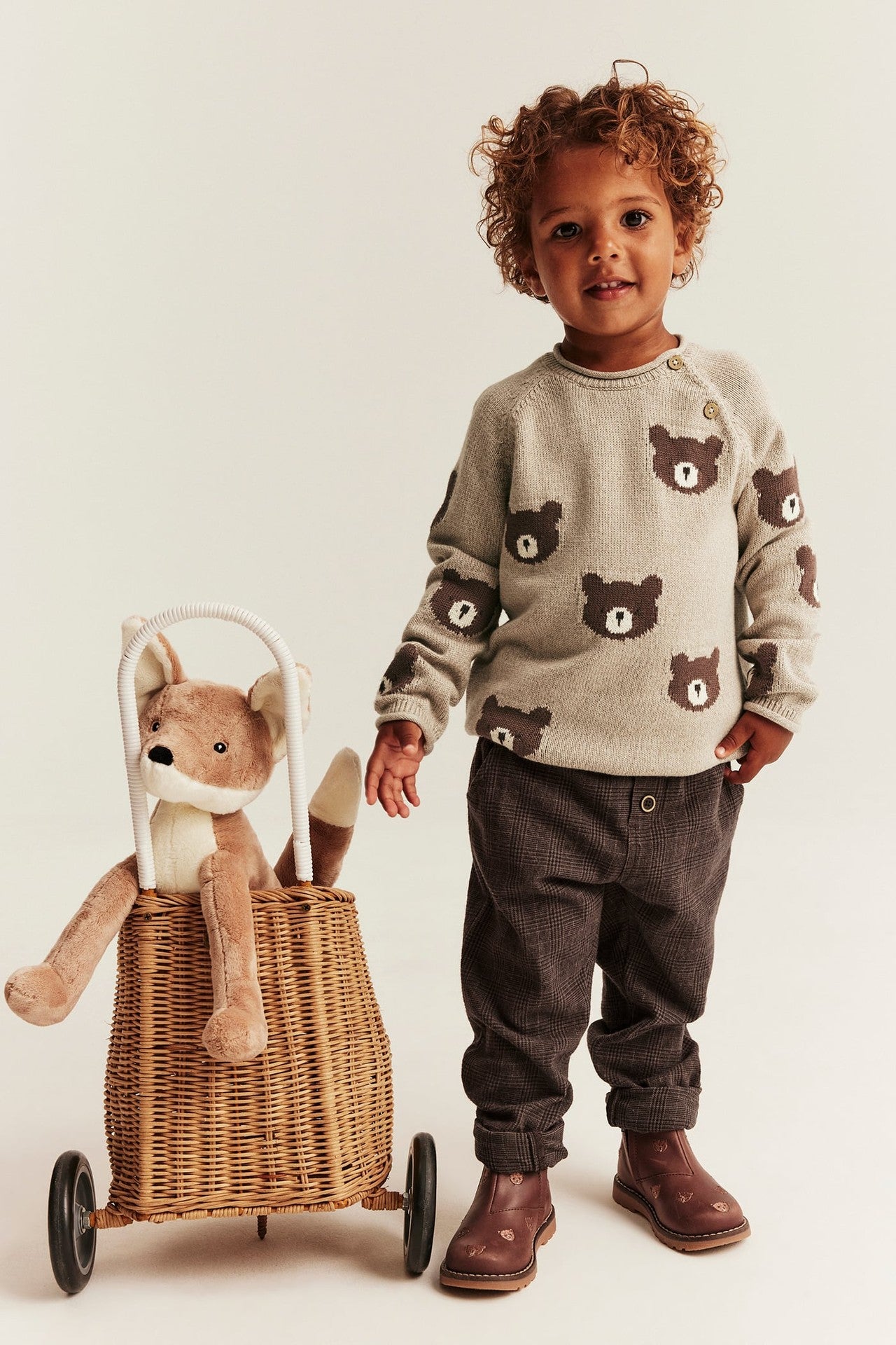 Kids brown twill trousers