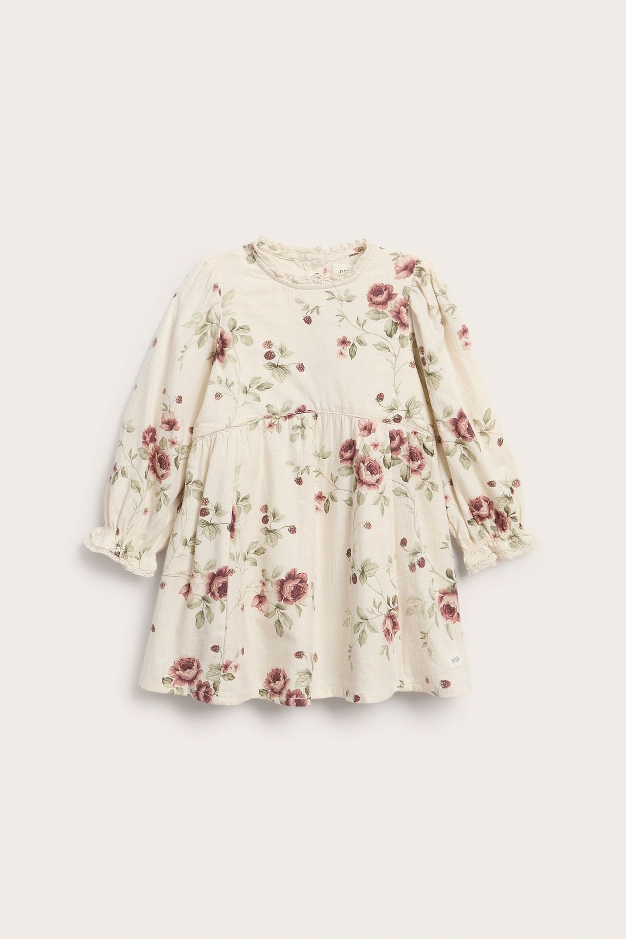Baby floral dress with lace collar