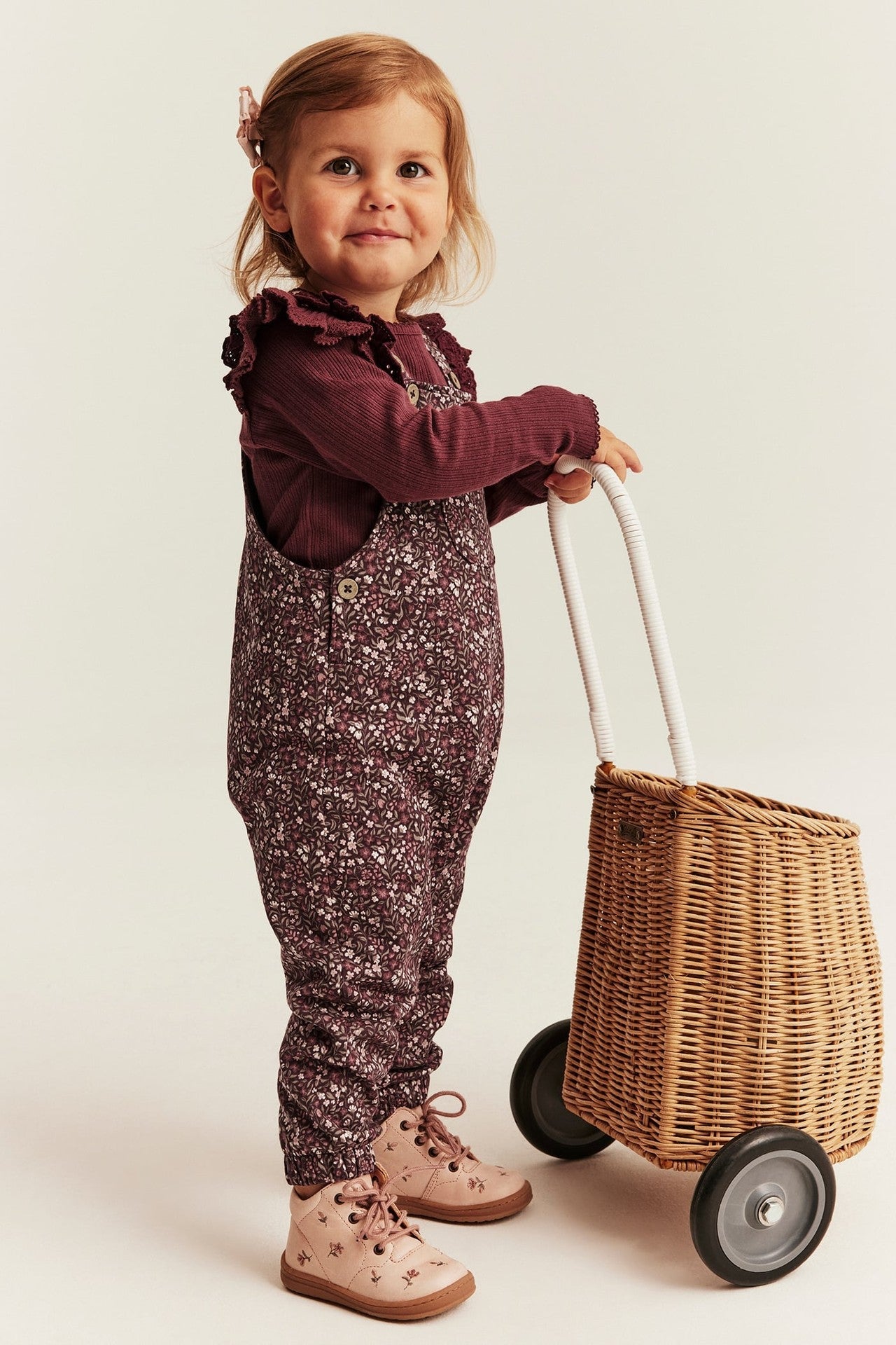 Baby ditsy floral dungarees