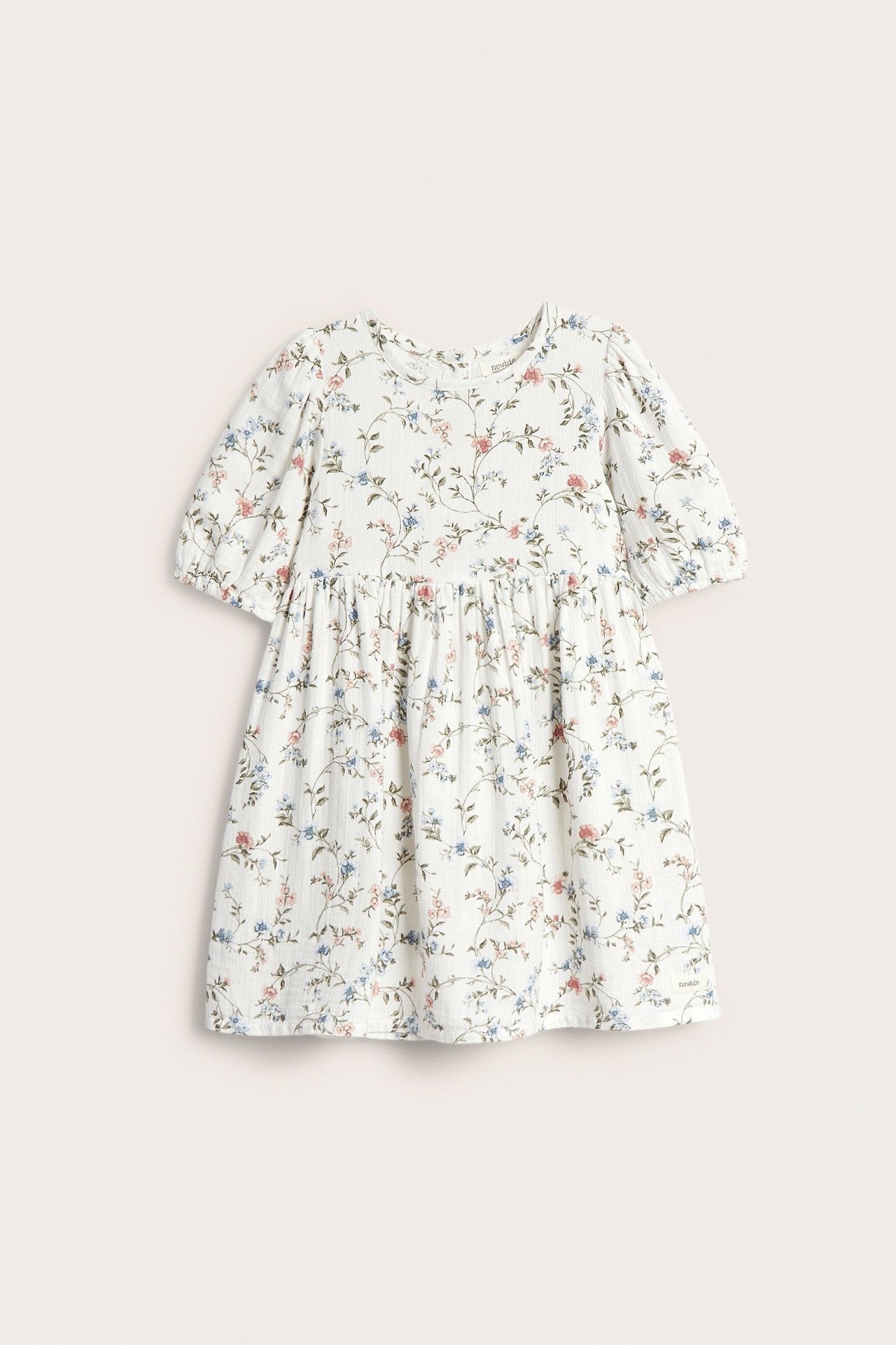 Kids floral dress with puff sleeves