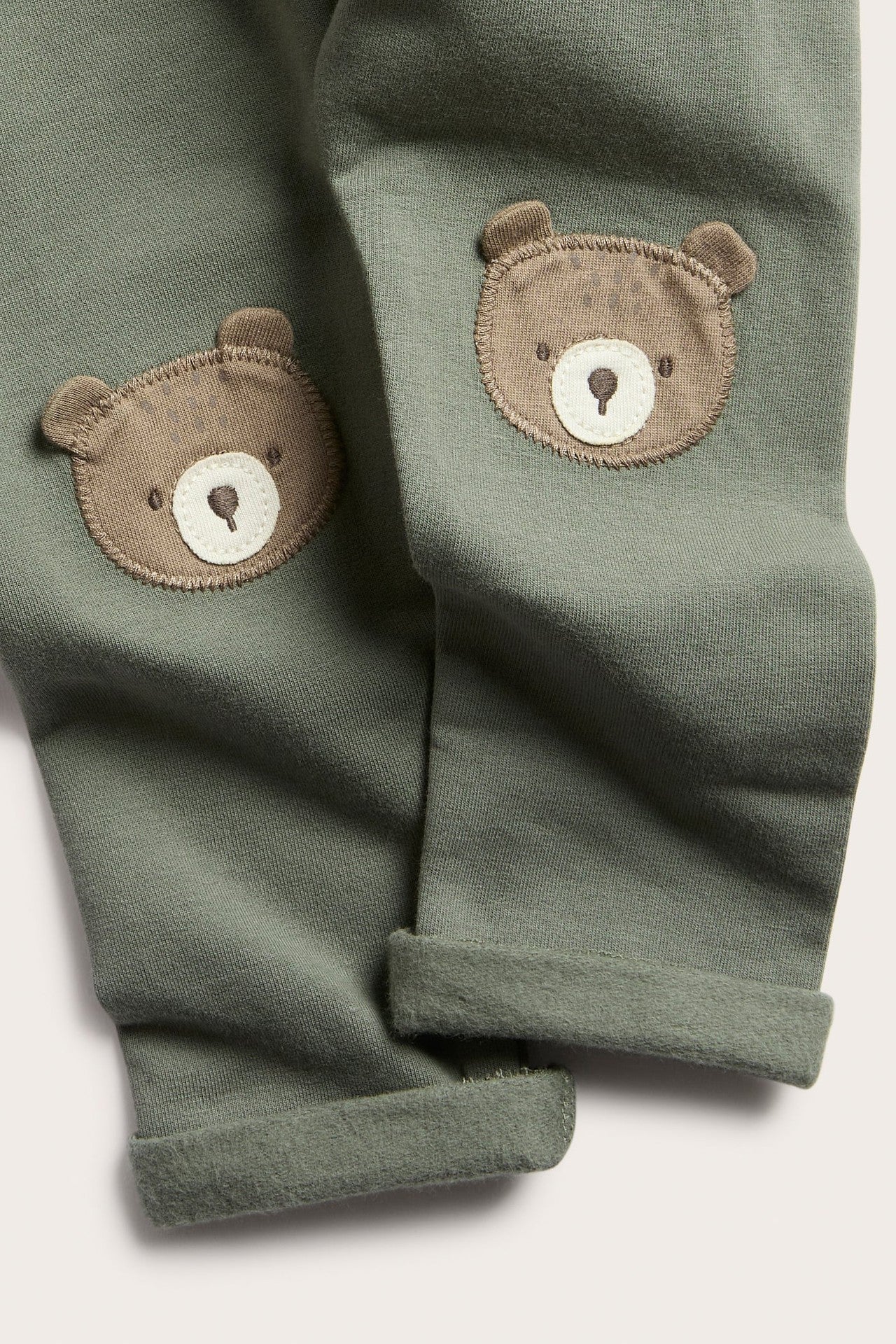 Baby green leggings with bear