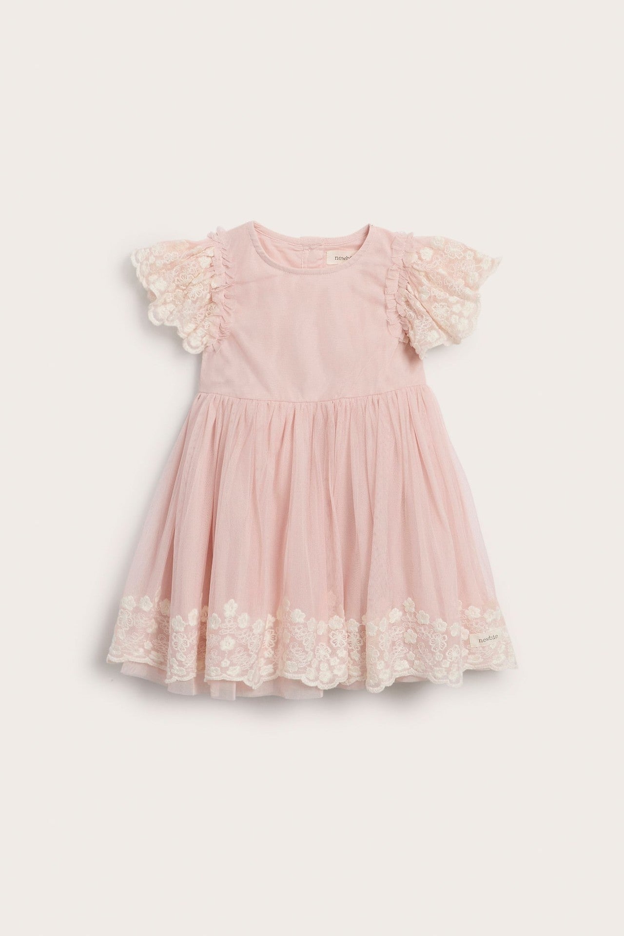 Baby mesh dress with embroidery