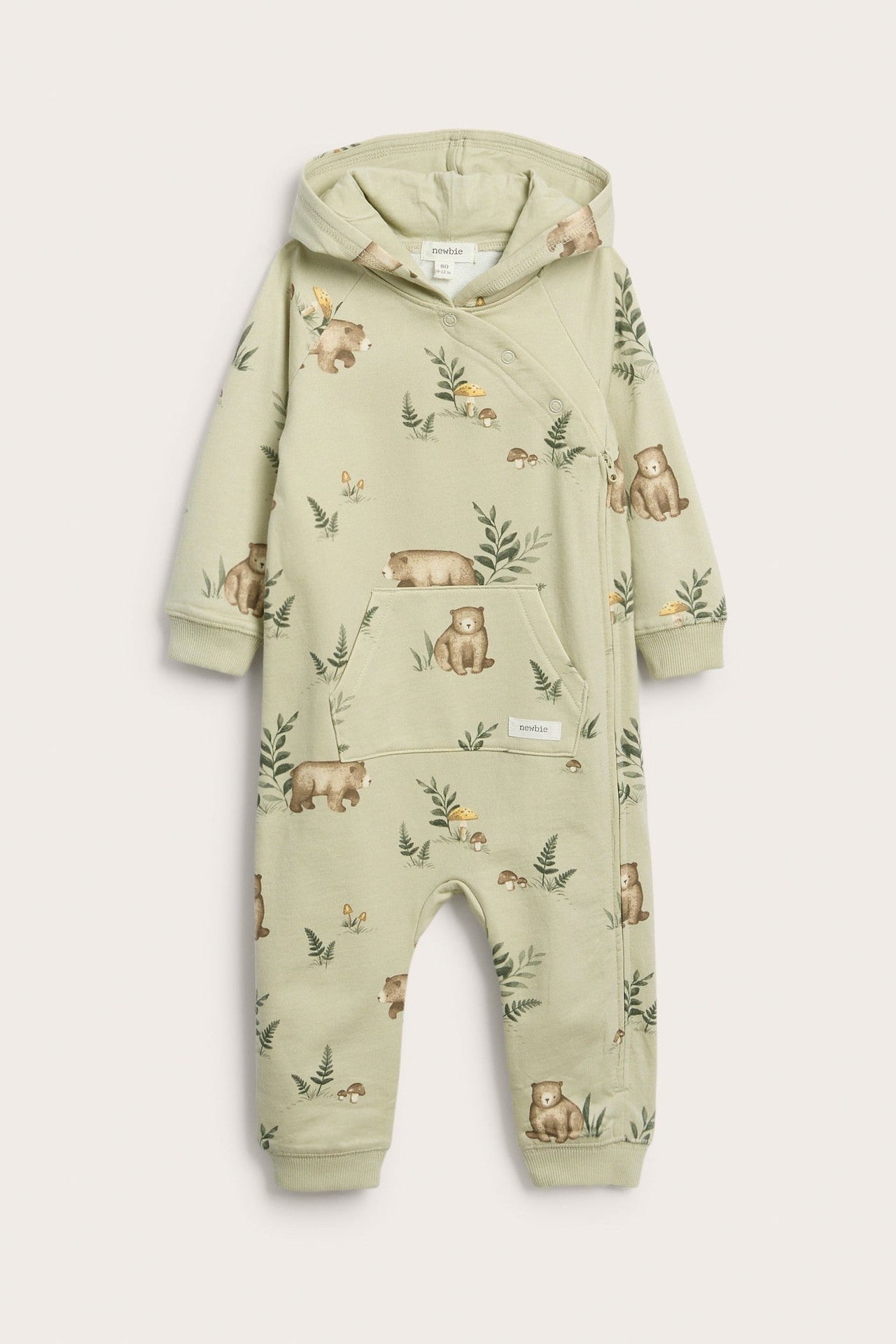 Baby green full-patterned jumpsuit