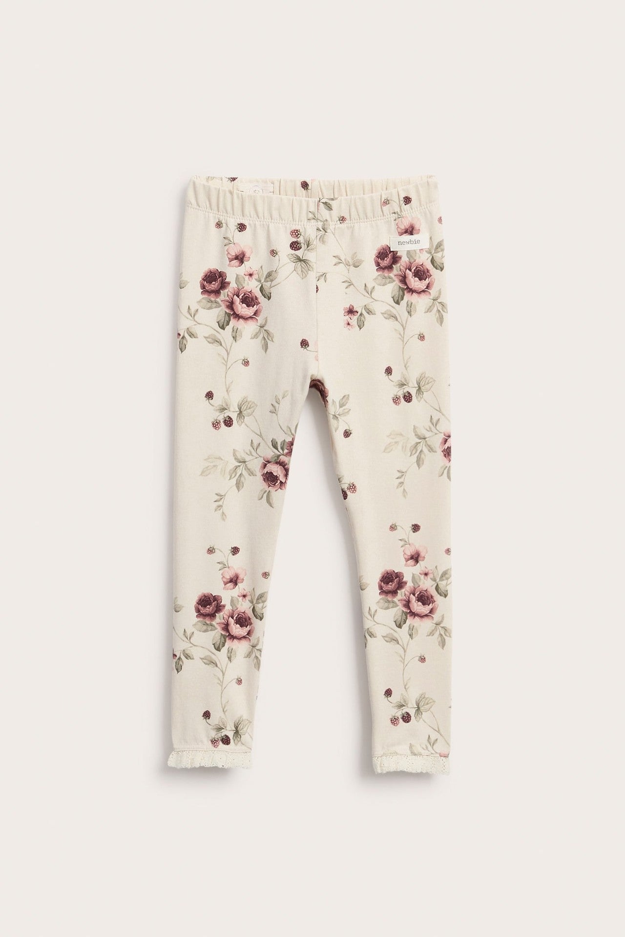 Kids floral leggings with lace ruffle