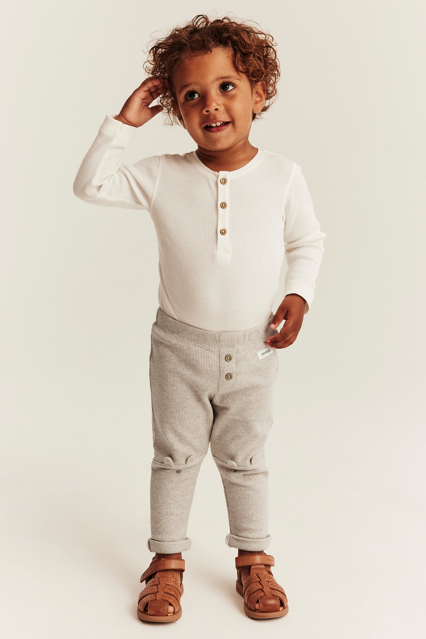 Baby beige waffle leggings