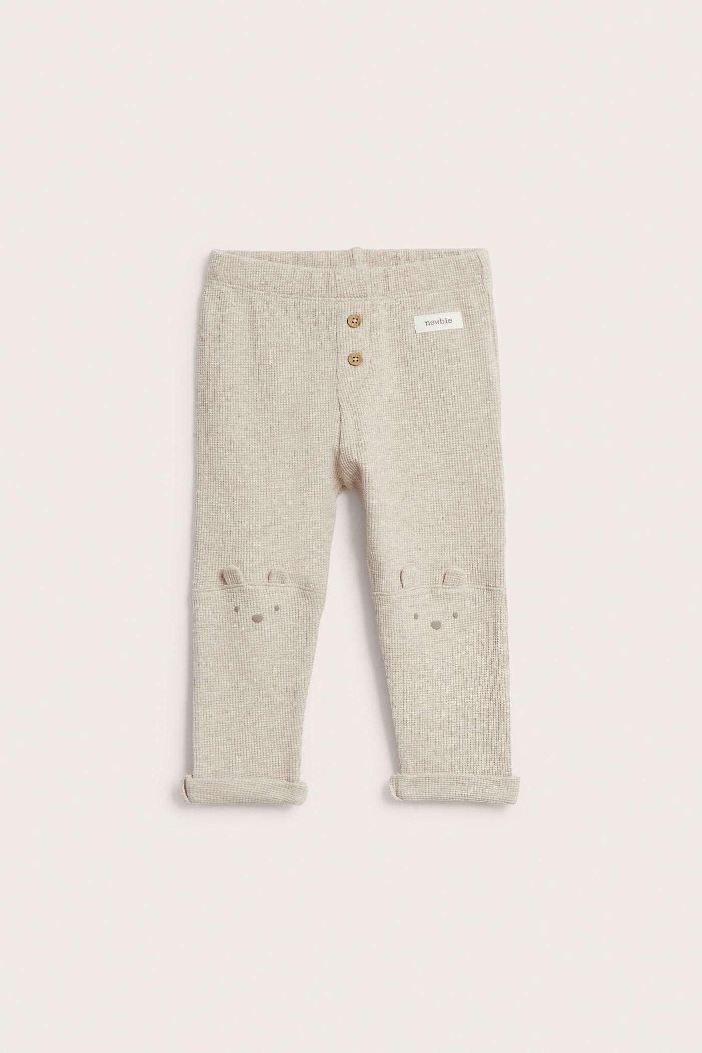 Baby beige waffle leggings