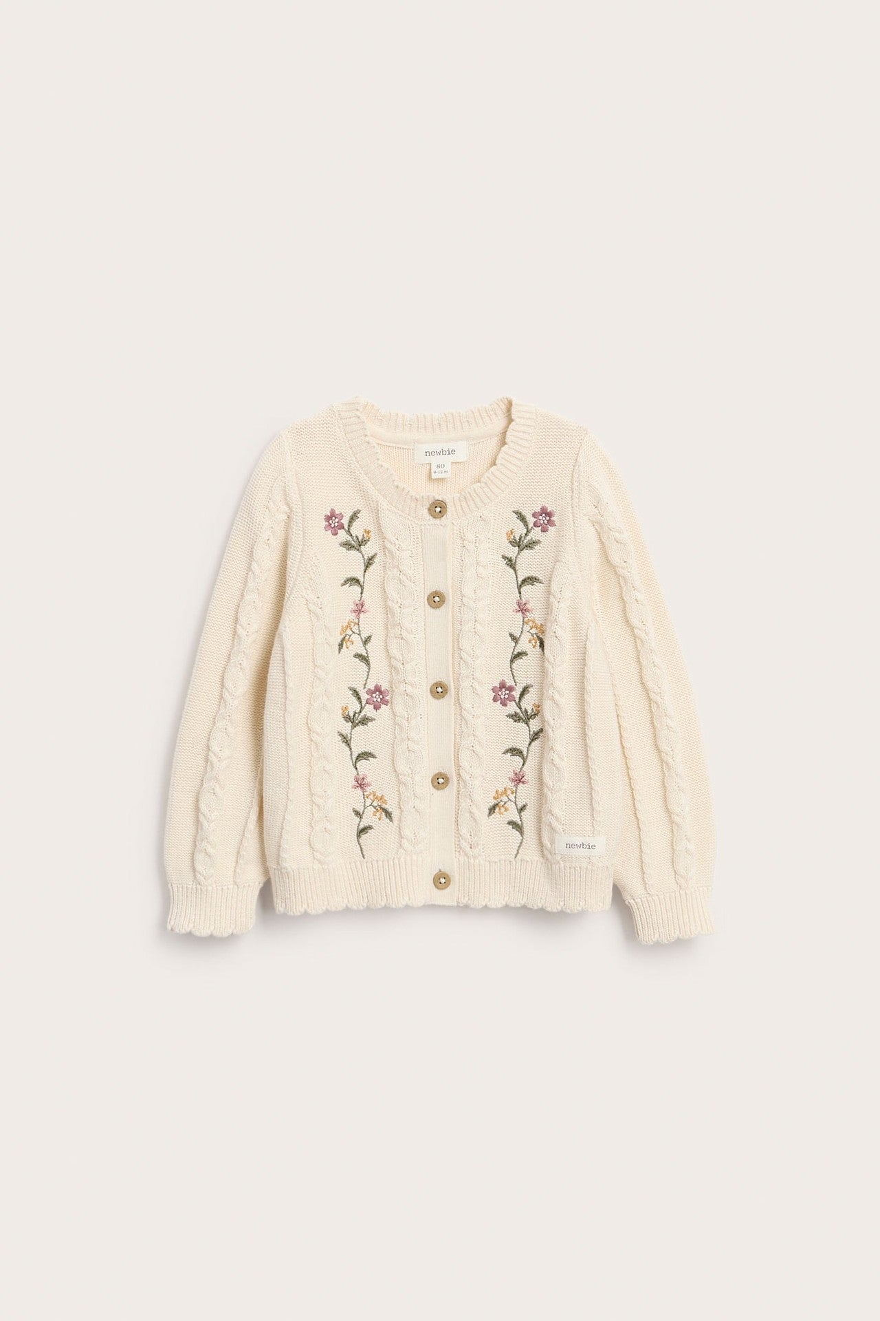 Baby knitted cardigan with embroidery