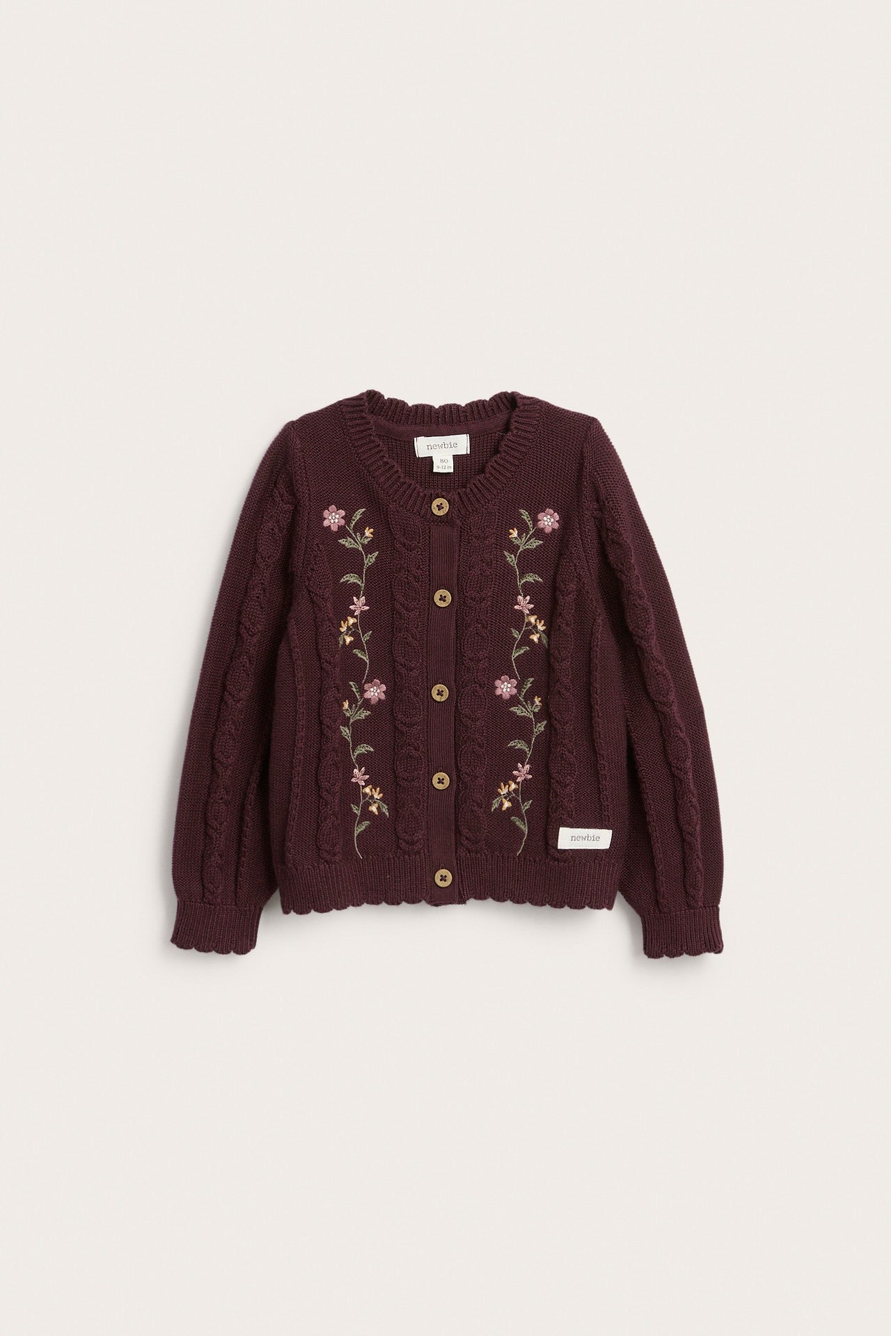 Baby knitted cardigan with embroidery