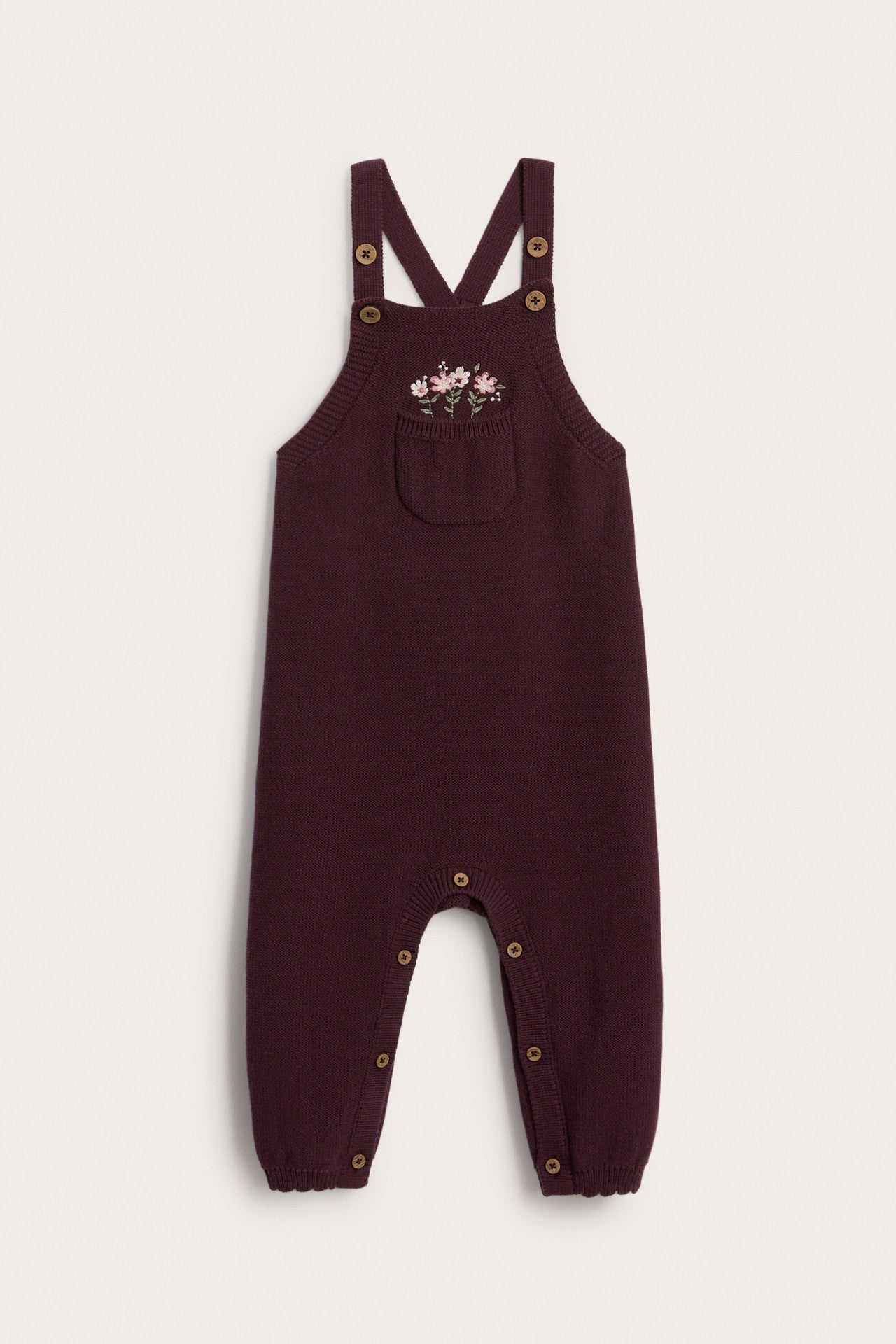 Baby knitted dungarees with embroidery