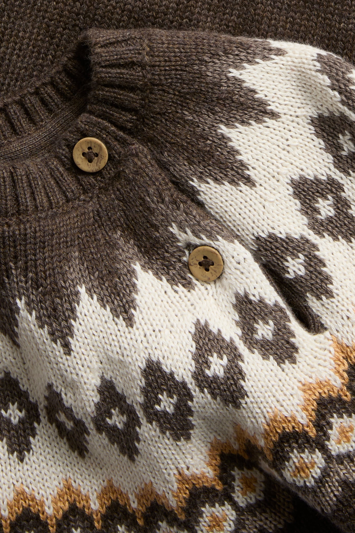 Baby brown jacquard knit jumper