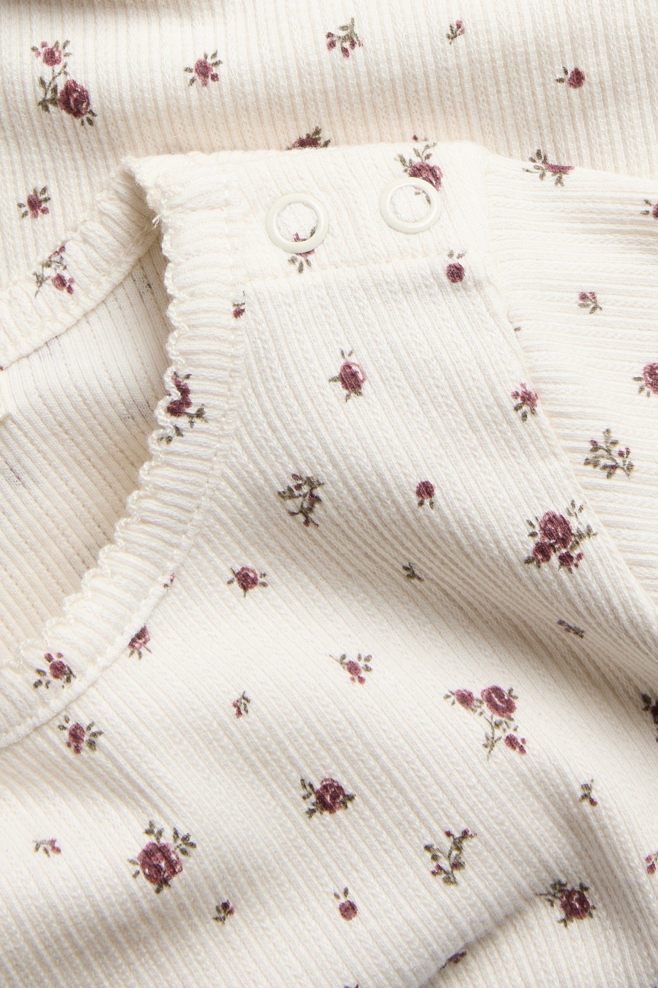 Baby white floral ribbed bodysuit
