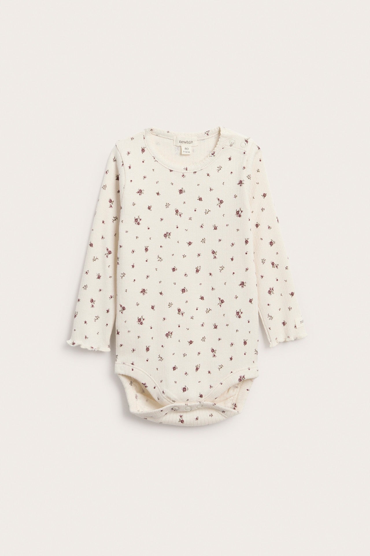 Baby white floral ribbed bodysuit
