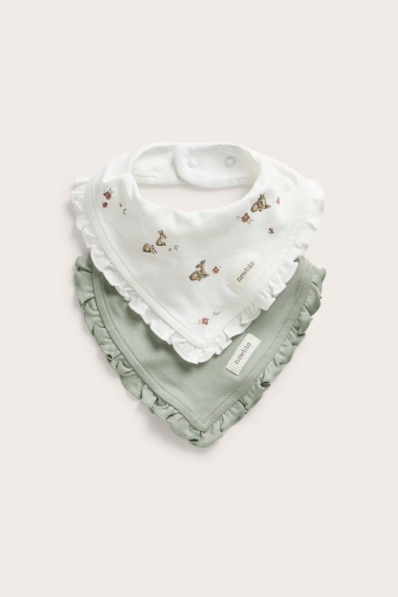 Baby bibs with frill (2-pack)