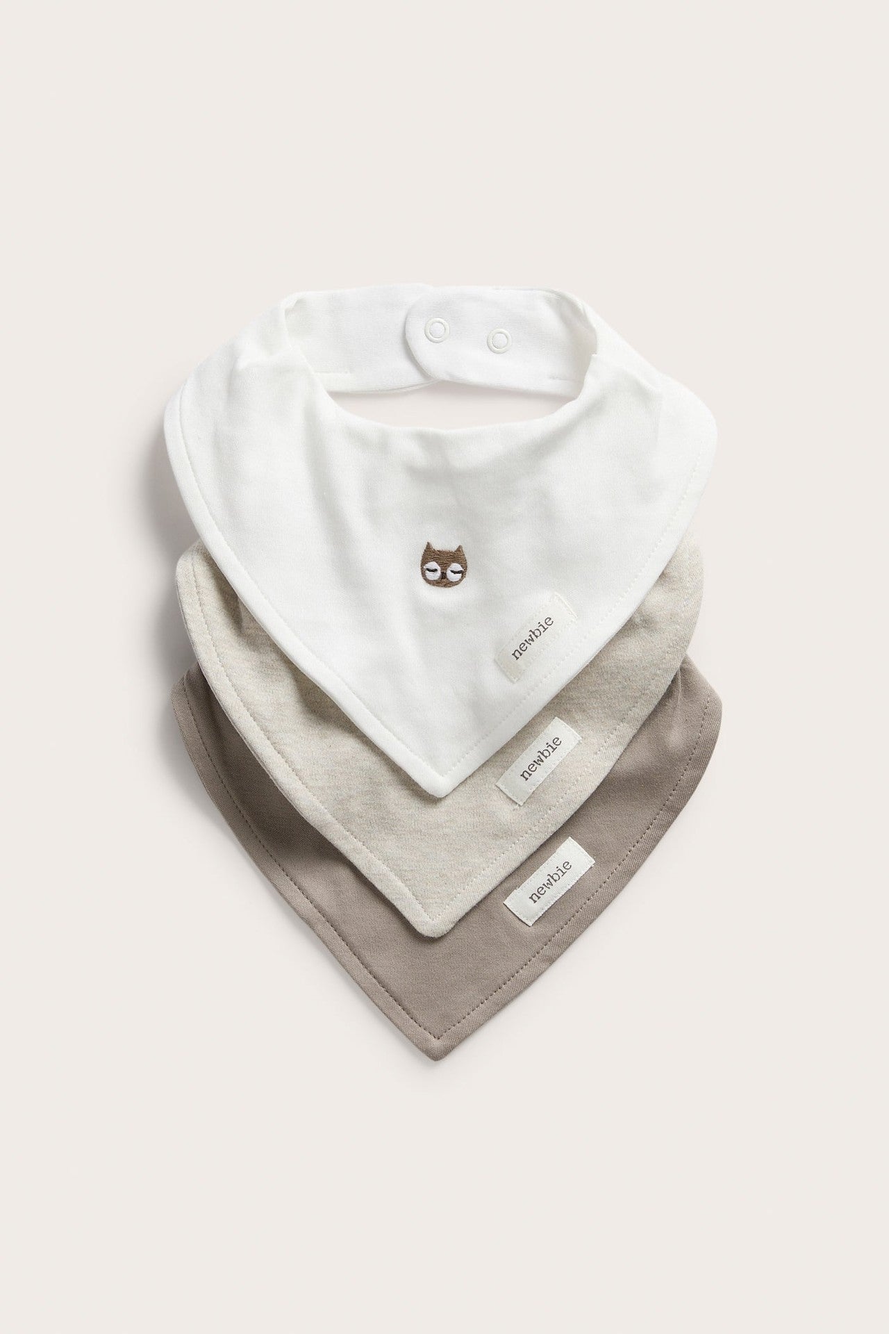 Baby bibs with embroidery (3-pack)