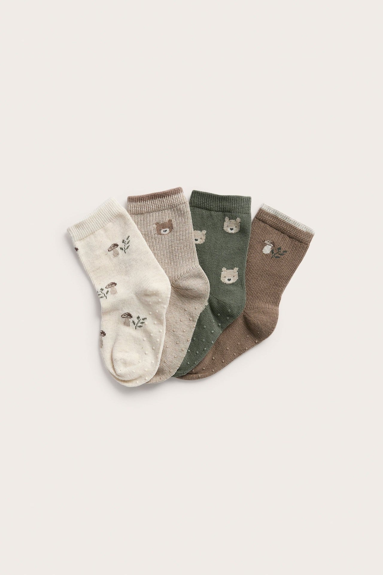 Kids 4-pack socks with forest motif