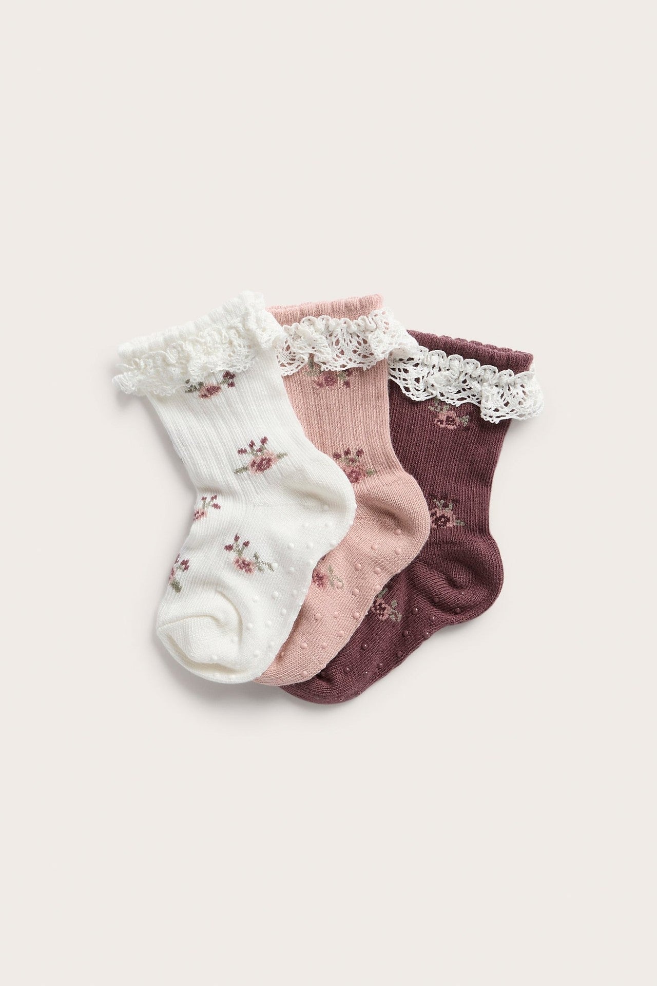 Baby 3-pack socks with flowers