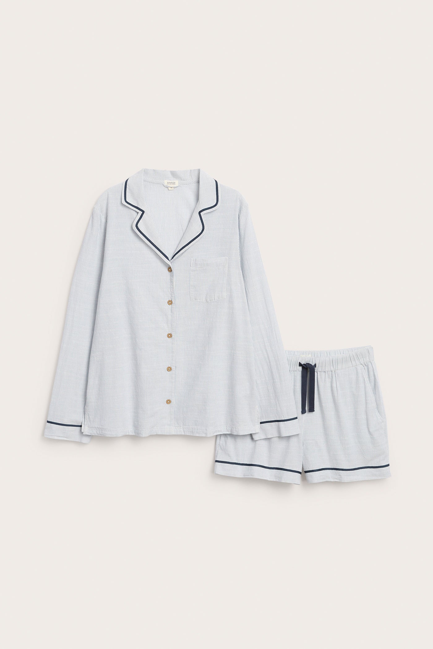 Women's blue striped pyjamas set