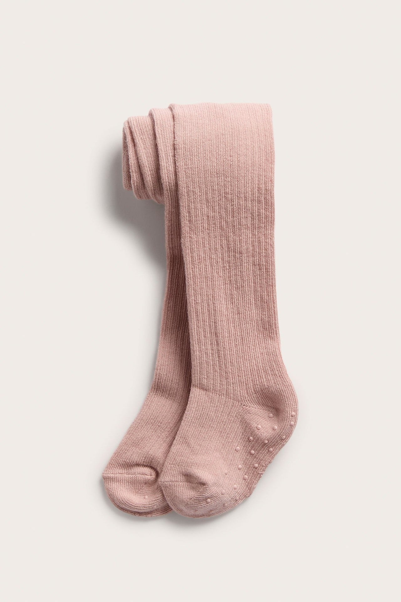 Baby pink ribbed tights