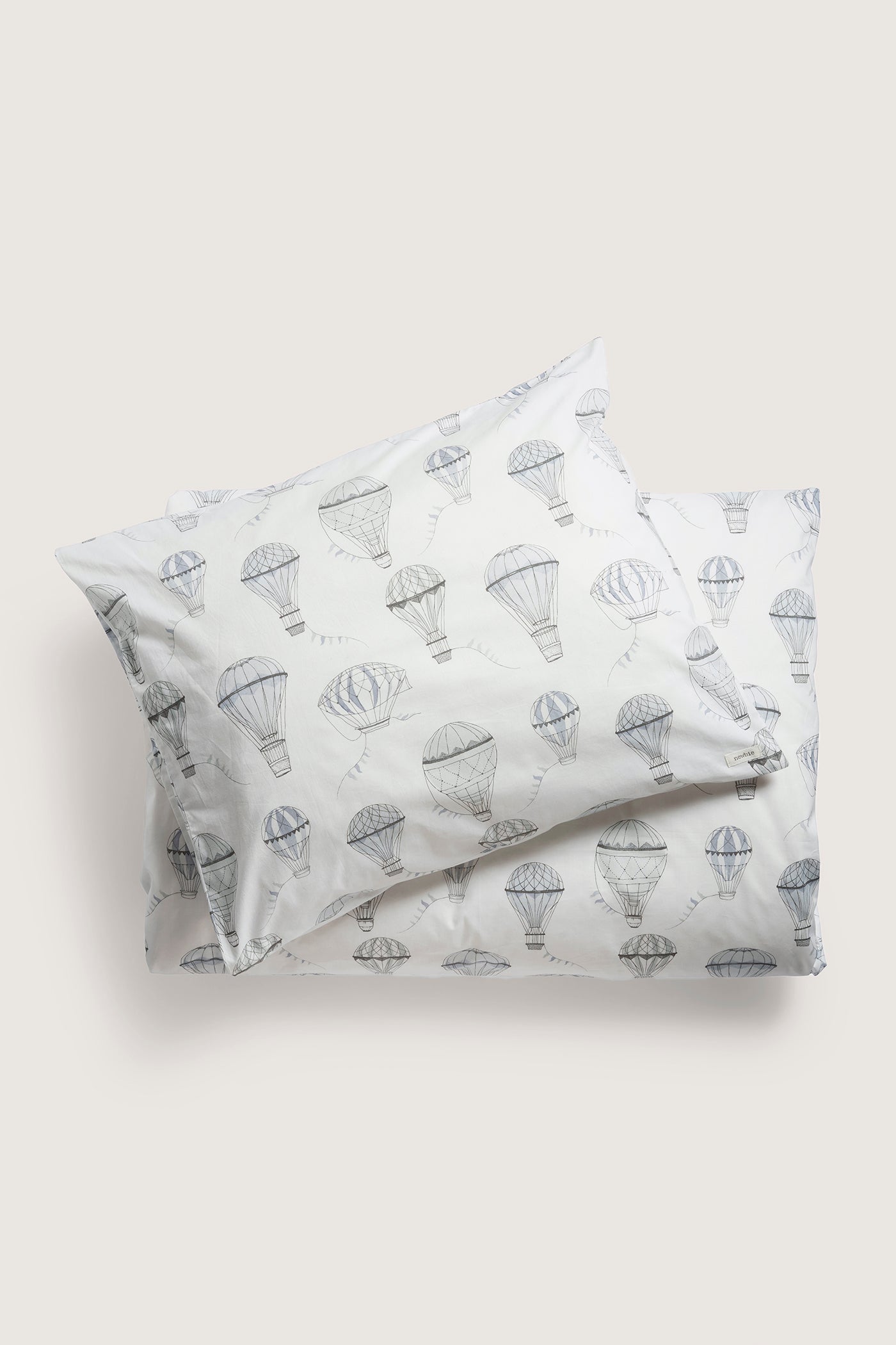 Kids white hot air balloons bedding set 140x200