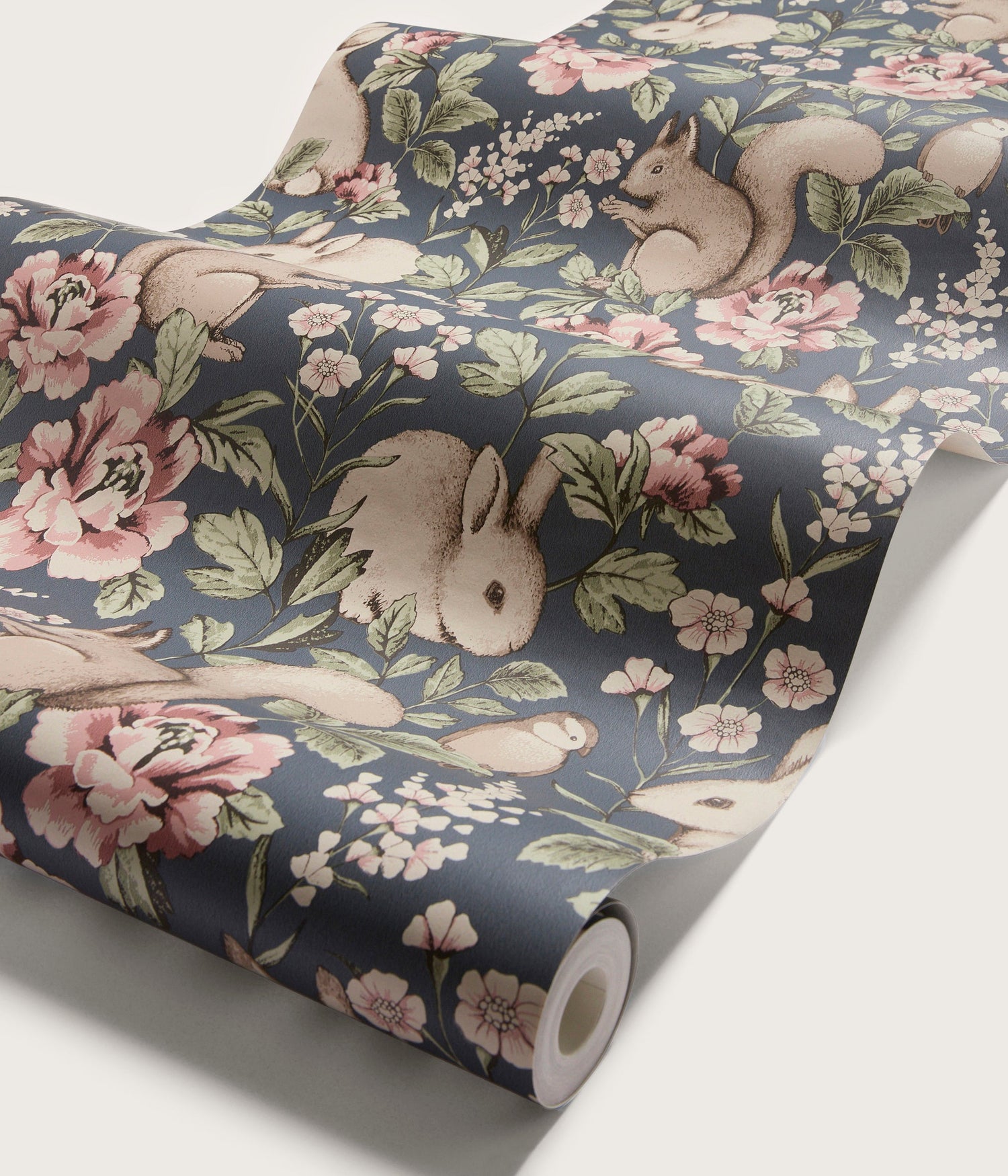 Magic Forest dark blue animal wallpaper